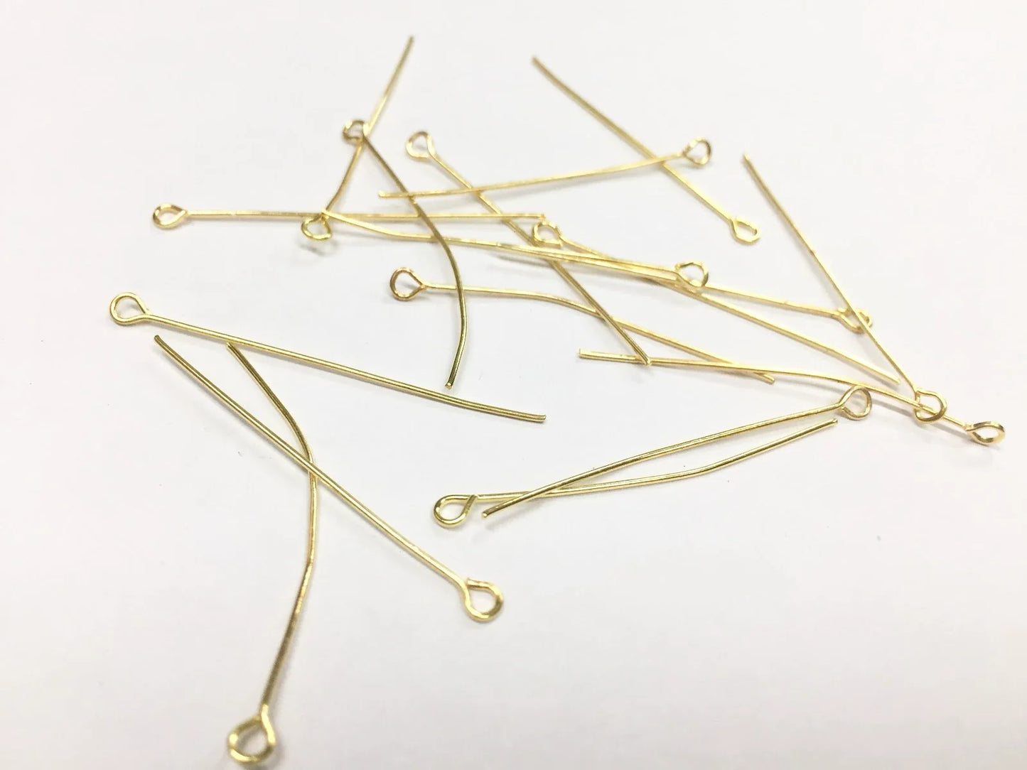 Golden Jewellery Making Metal Eye Pin- 42 mm