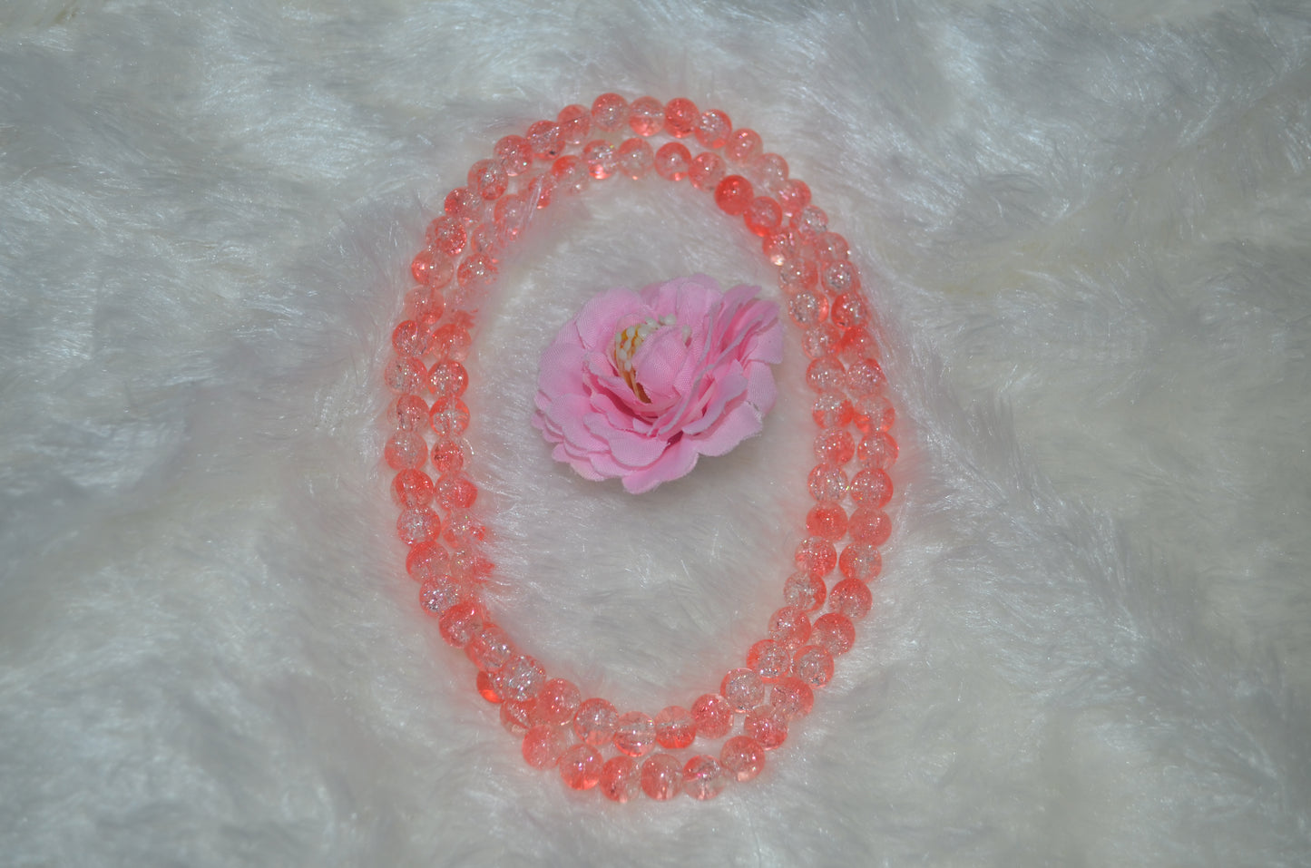 Dual-tone color Crackle Glass Beads - 26cm Strings, Pack of 5