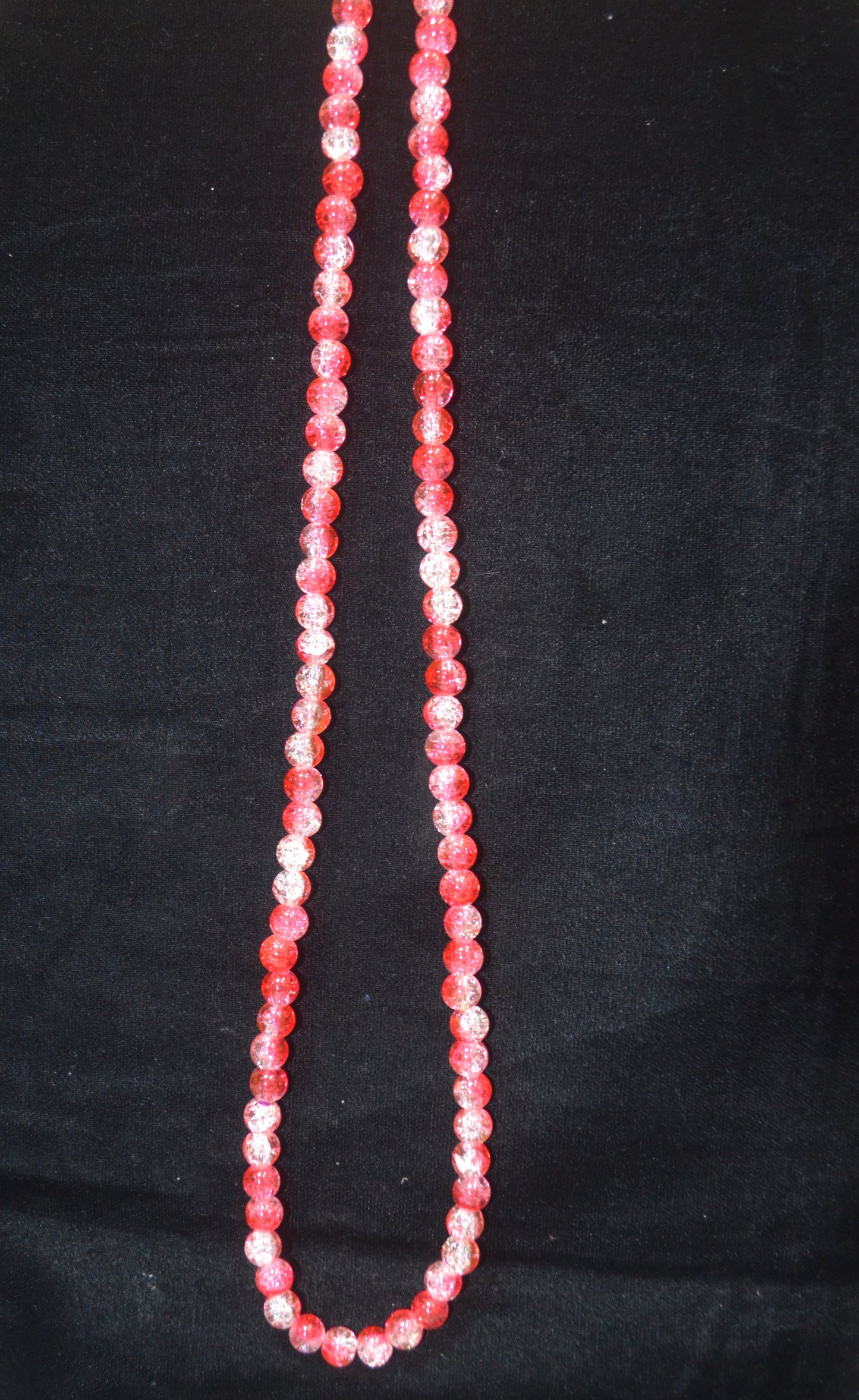 Dual-tone color Crackle Glass Beads - 26cm Strings, Pack of 5