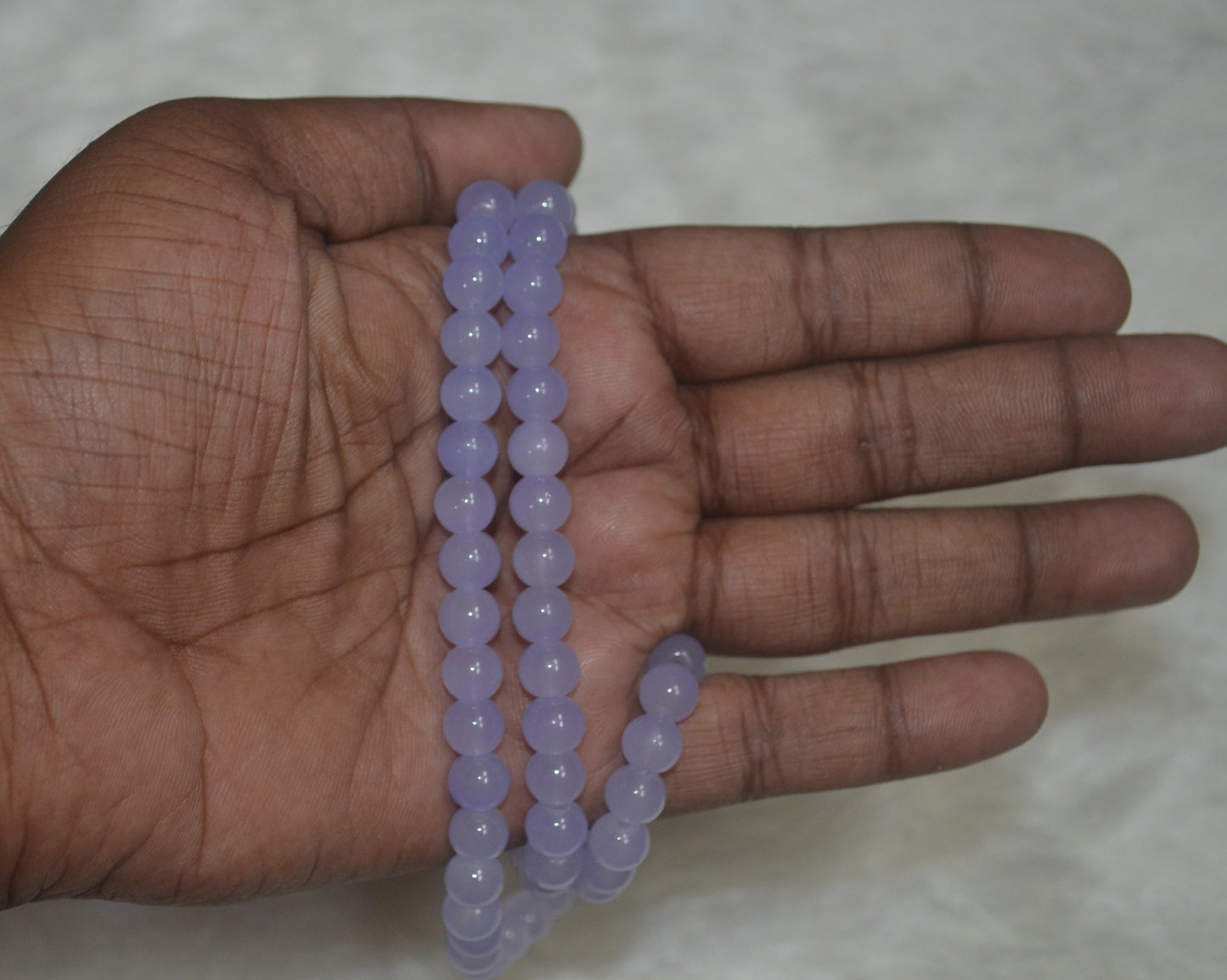 Pastel purple glass beads 8mm - (Pack of 5)