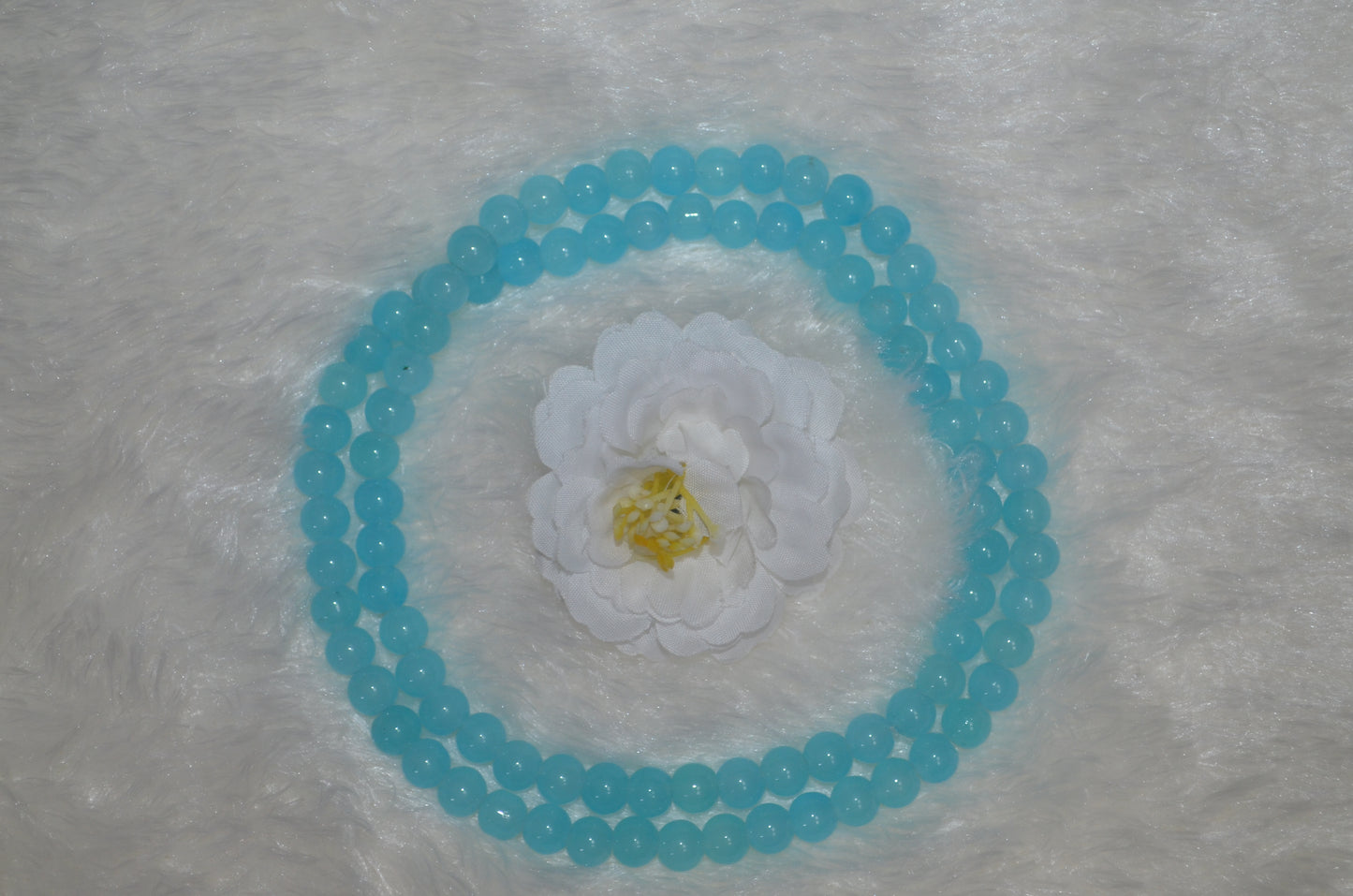 Sky Blue glass beads 8mm - (Pack of 5)