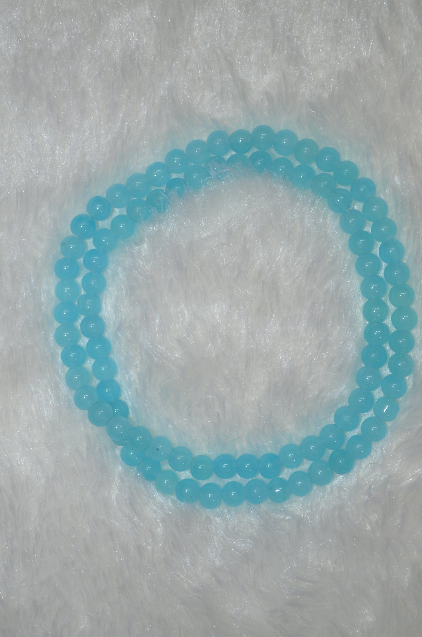 Sky Blue glass beads 8mm - (Pack of 5)