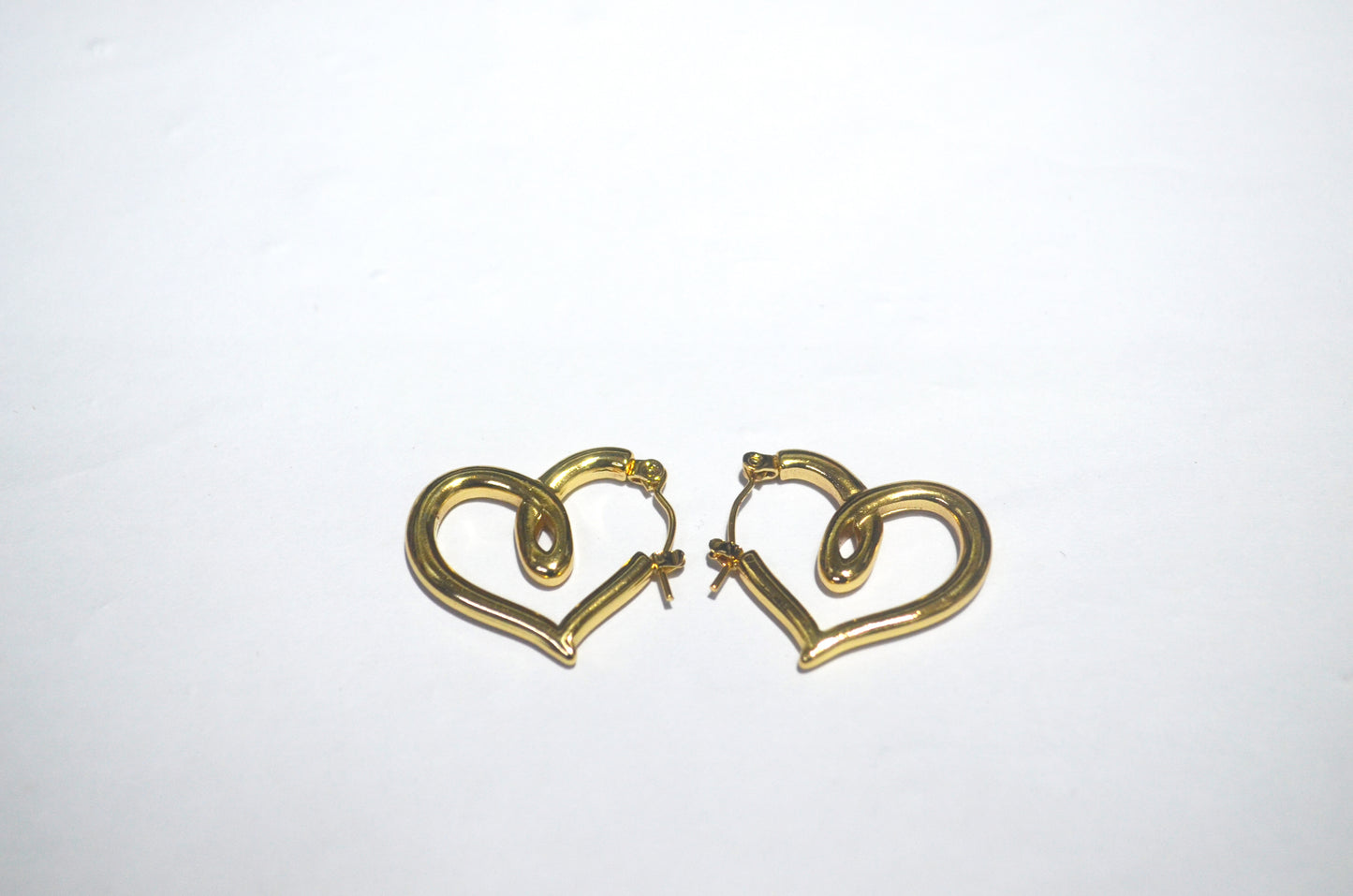 Stylish Gold-Tone Anti Tarnish Heart Shape Hoop Earrings for Women and Girls | Lightweight Artificial Jewellery | Perfect for Daily Wear & Gifting