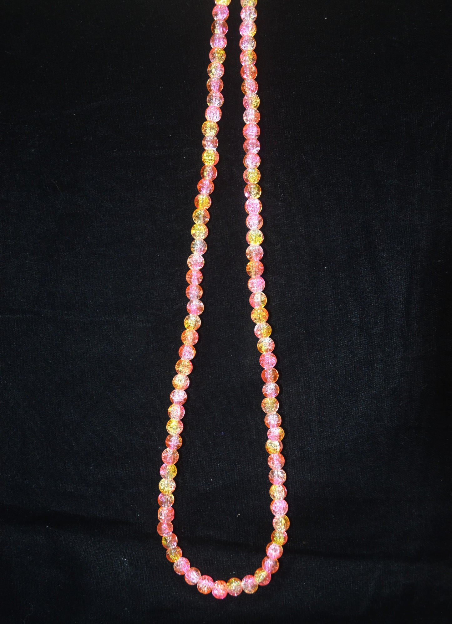 Dual-tone color Crackle Glass Beads - 26cm Strings, Pack of 5