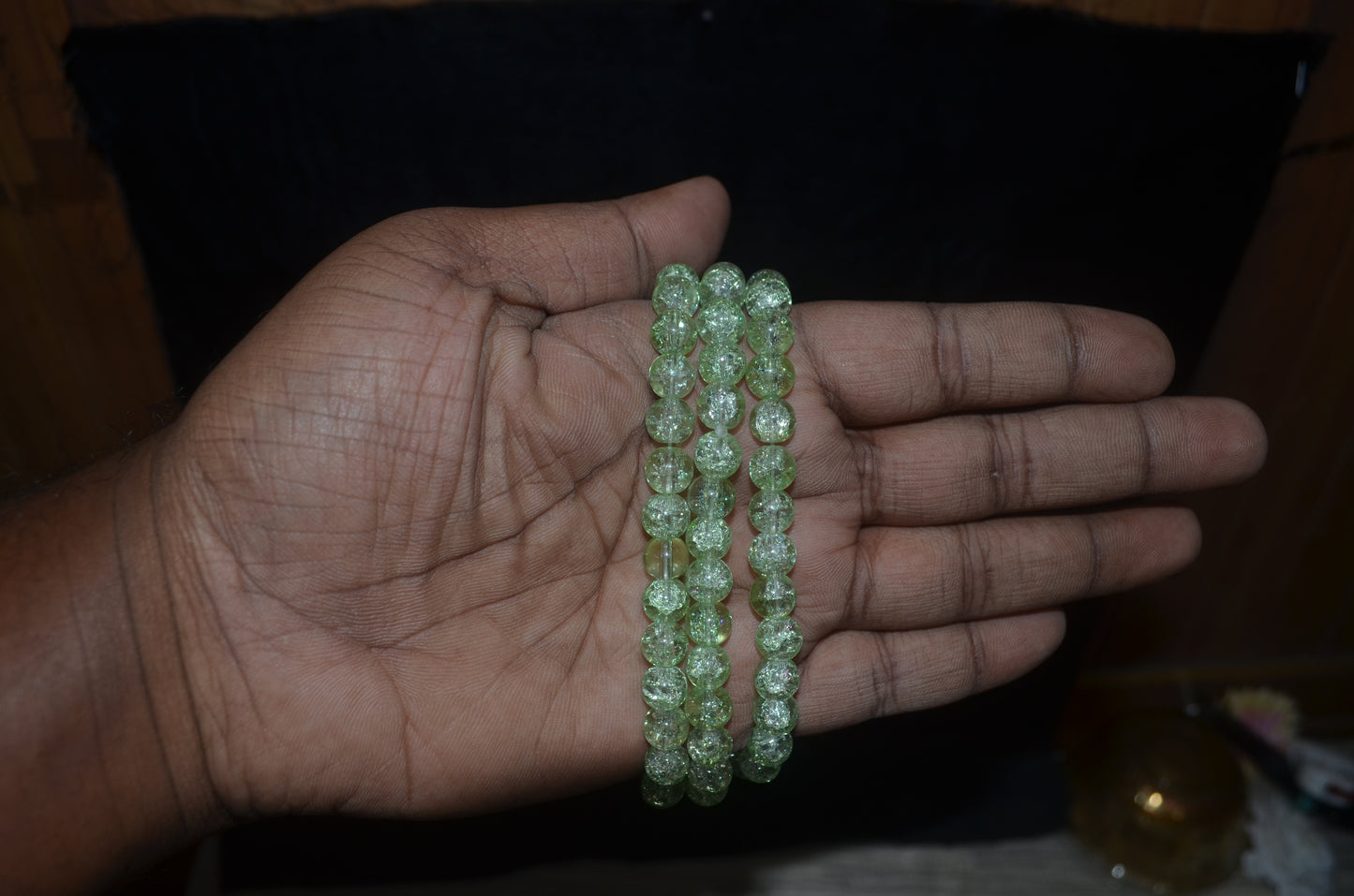 Crackle Glass Beads - 26cm Strings, Pack of 5