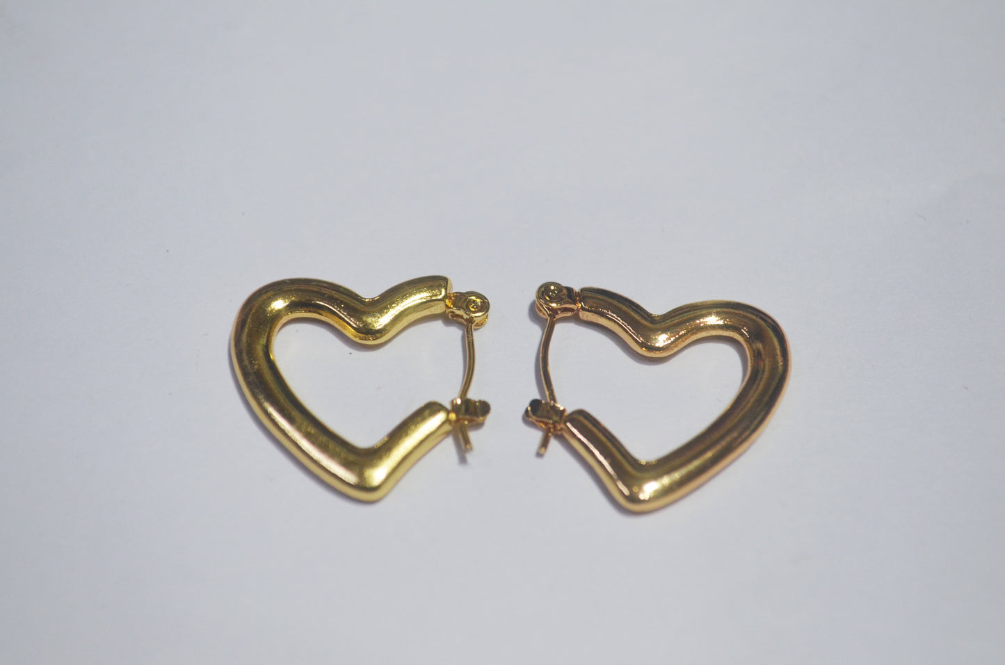 Anti Tarnish Classic Open Heart Hoop Earrings
