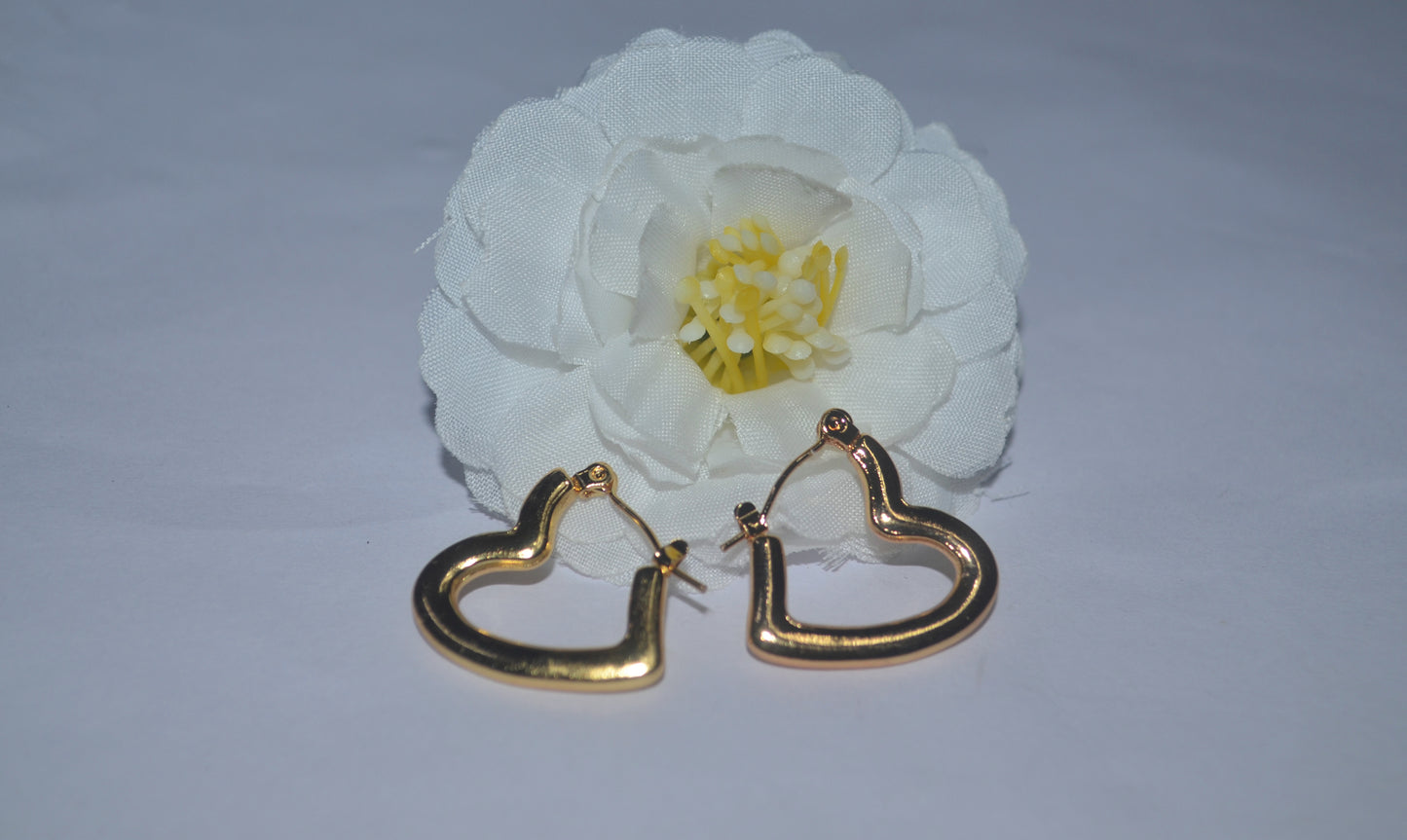 Anti Tarnish Classic Open Heart Hoop Earrings