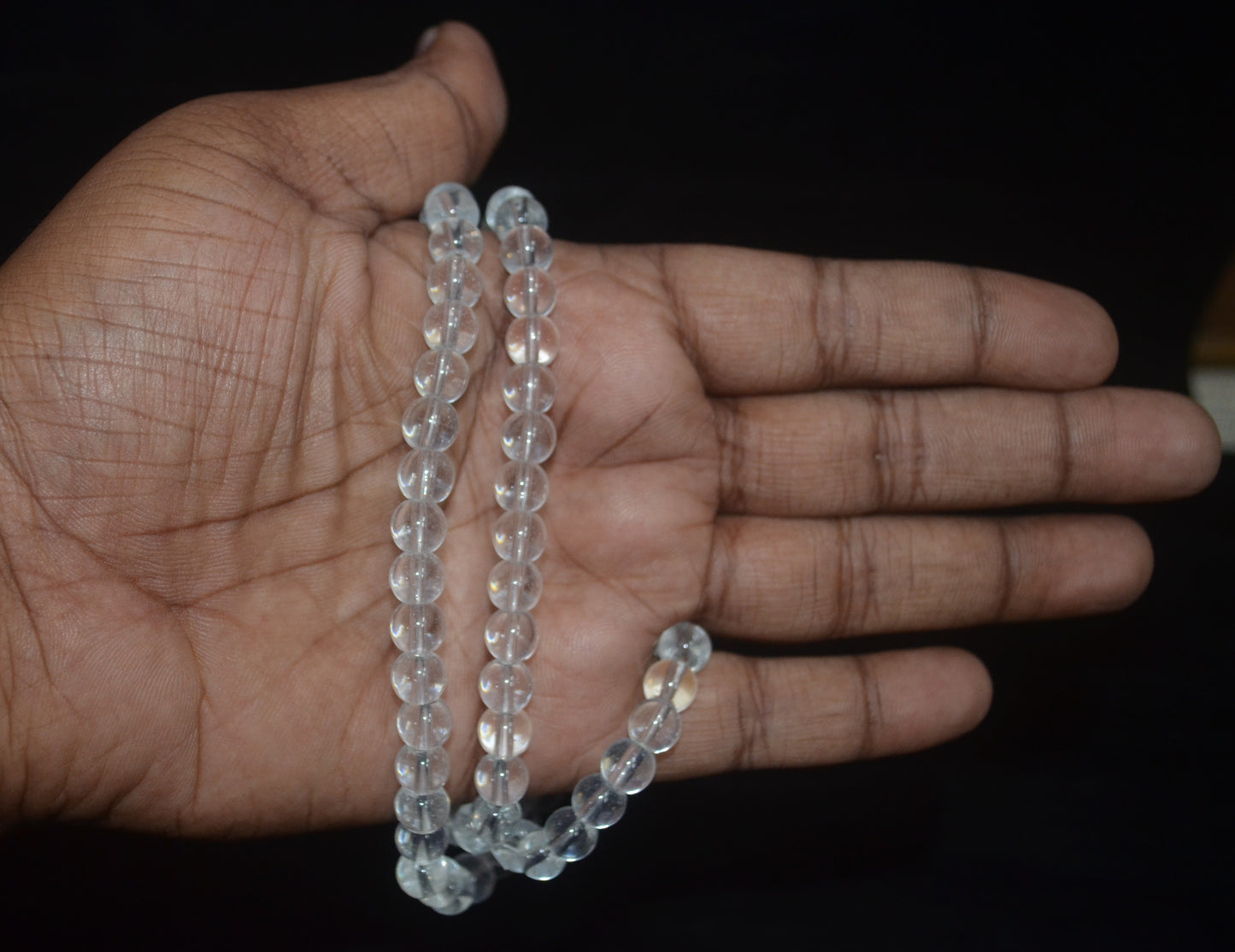 Clear glass beads 8 mm (Pack of 5)