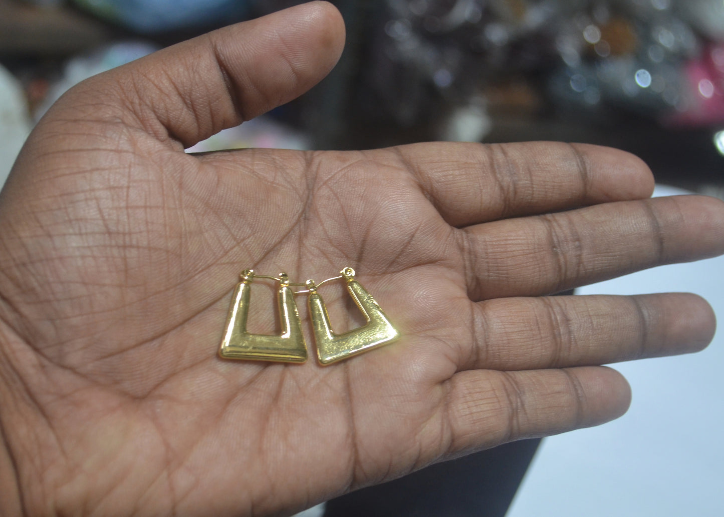 Stylish Gold Geometric Earrings with Anti-Tarnish Coating