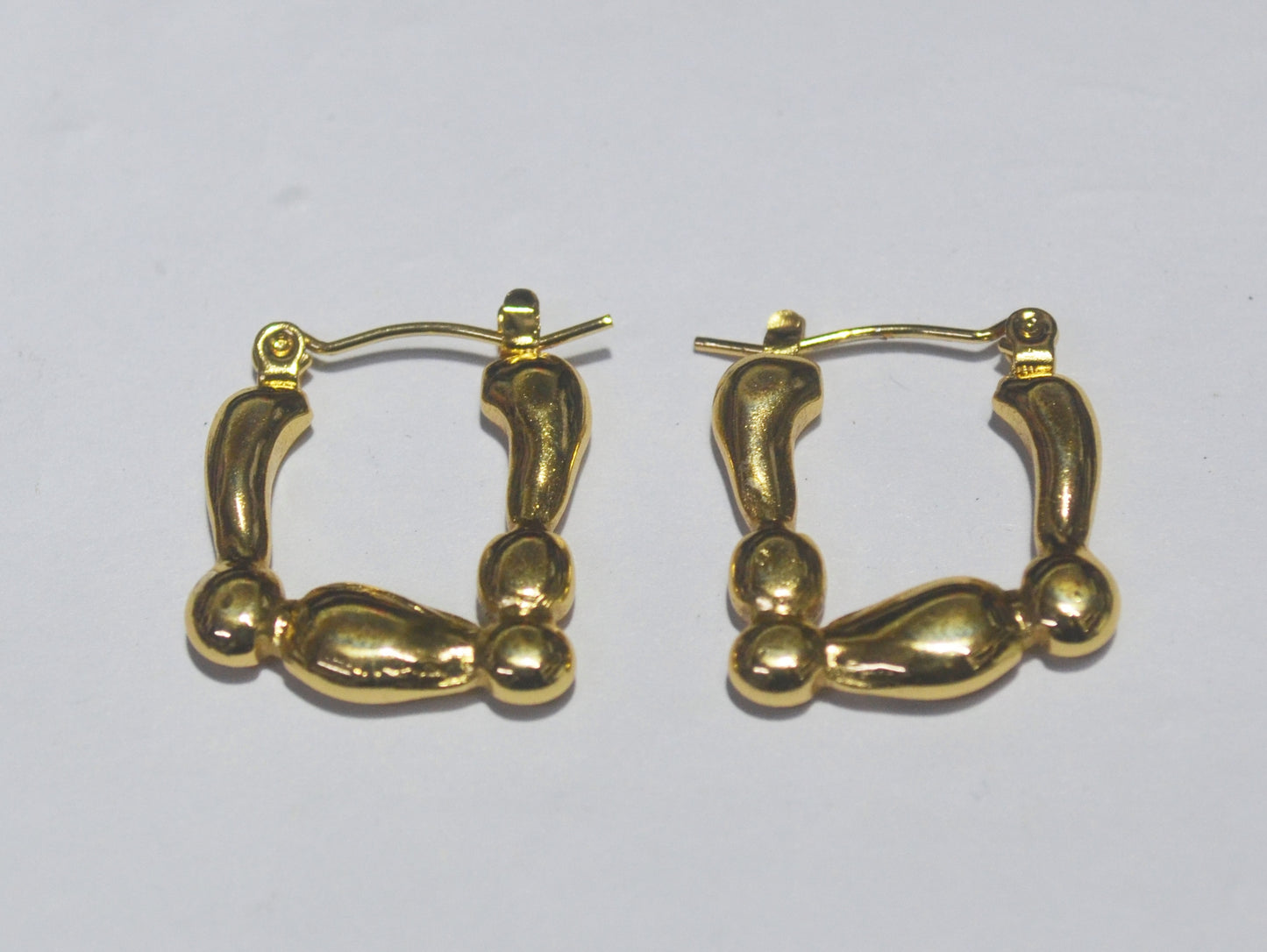 Chunky Gold Plated Square Hoop Earrings- Anti Tarnish Finish