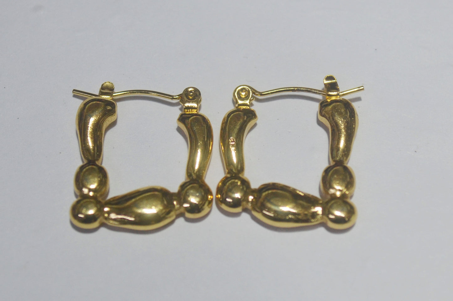 Chunky Gold Plated Square Hoop Earrings- Anti Tarnish Finish