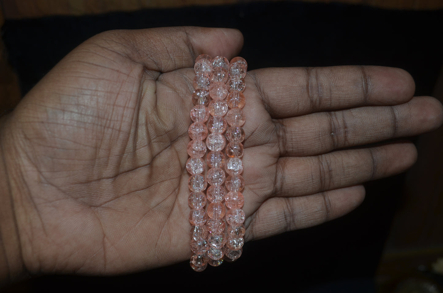Crackle Glass Beads - 26cm Strings, Pack of 5