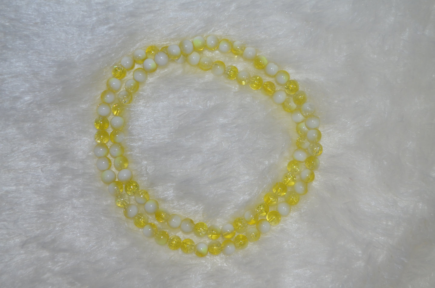 Dual-tone color Crackle Glass Beads - 26cm Strings, Pack of 5