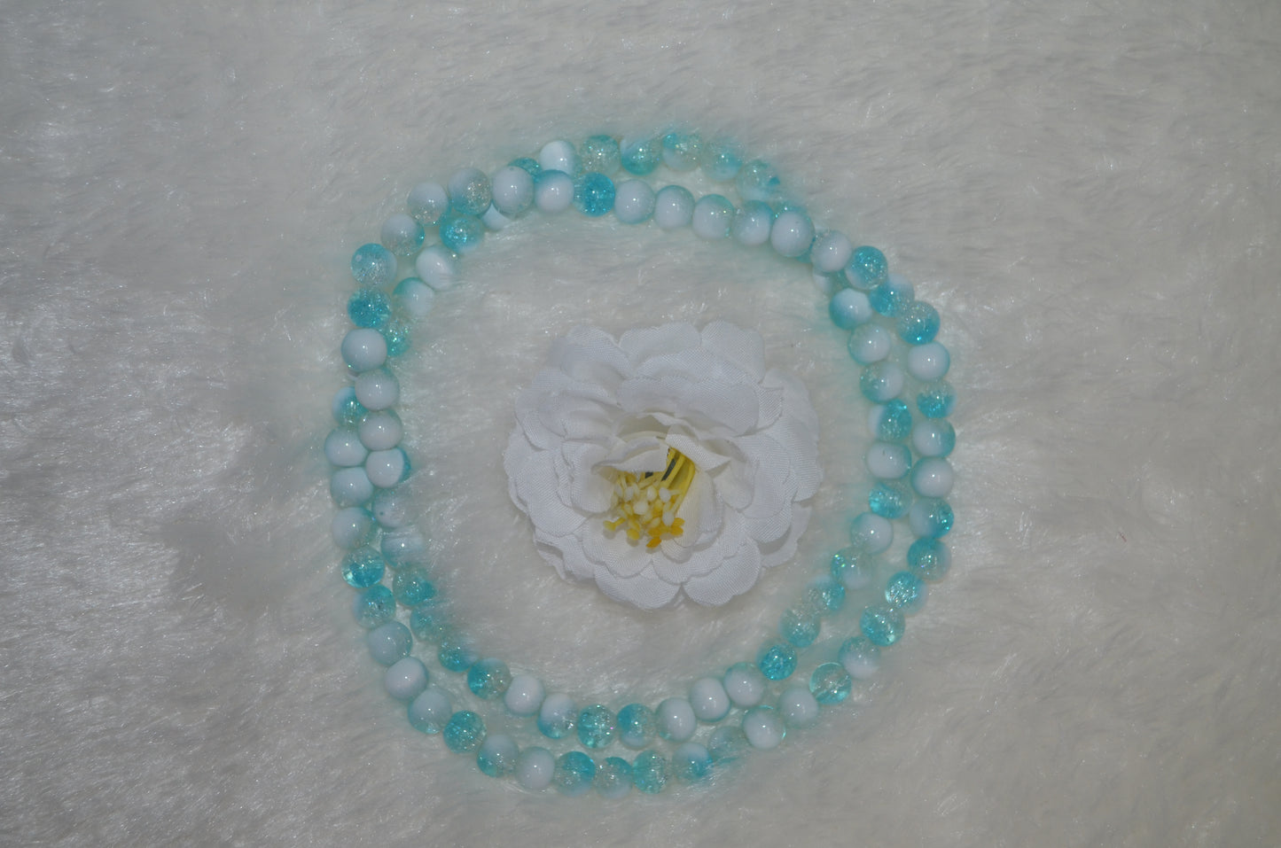 Dual-tone color Crackle Glass Beads - 26cm Strings, Pack of 5