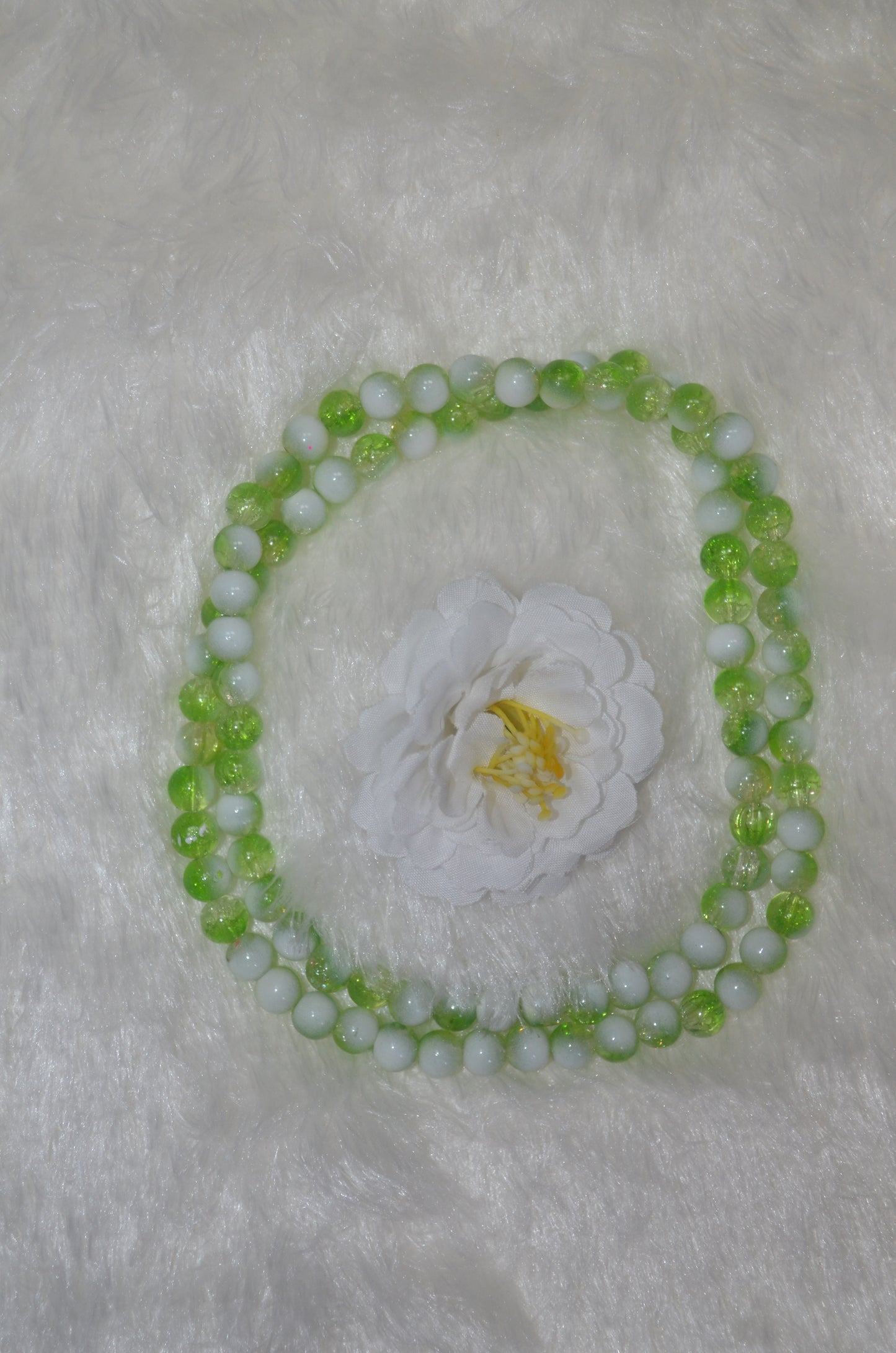 Dual-tone color Crackle Glass Beads - 26cm Strings, Pack of 5