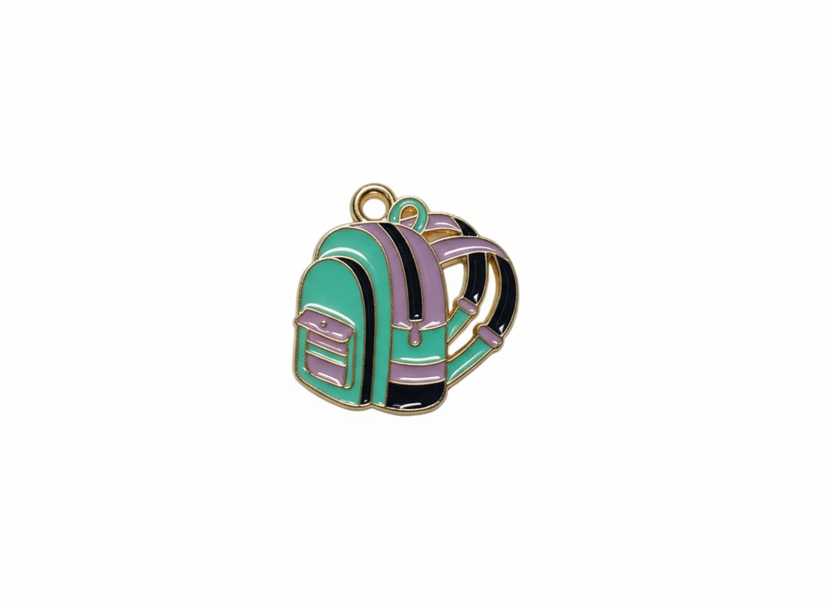 NAGNESHI Blue Pastel School Backpack Enamel Charms Metal Pendant for Jewelry Making