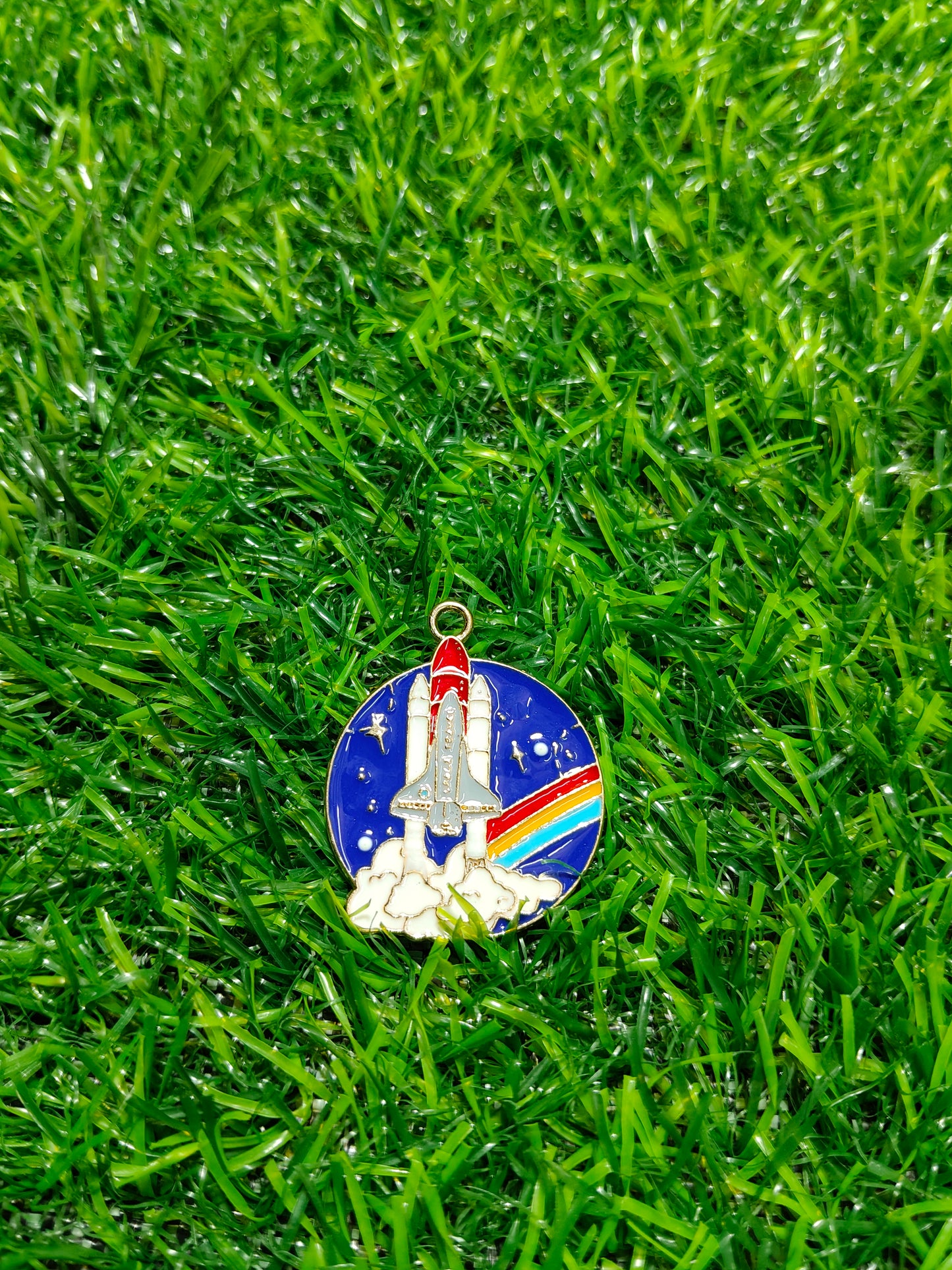 Space Shuttle Launch Enamel Charm | Cosmic Rainbow