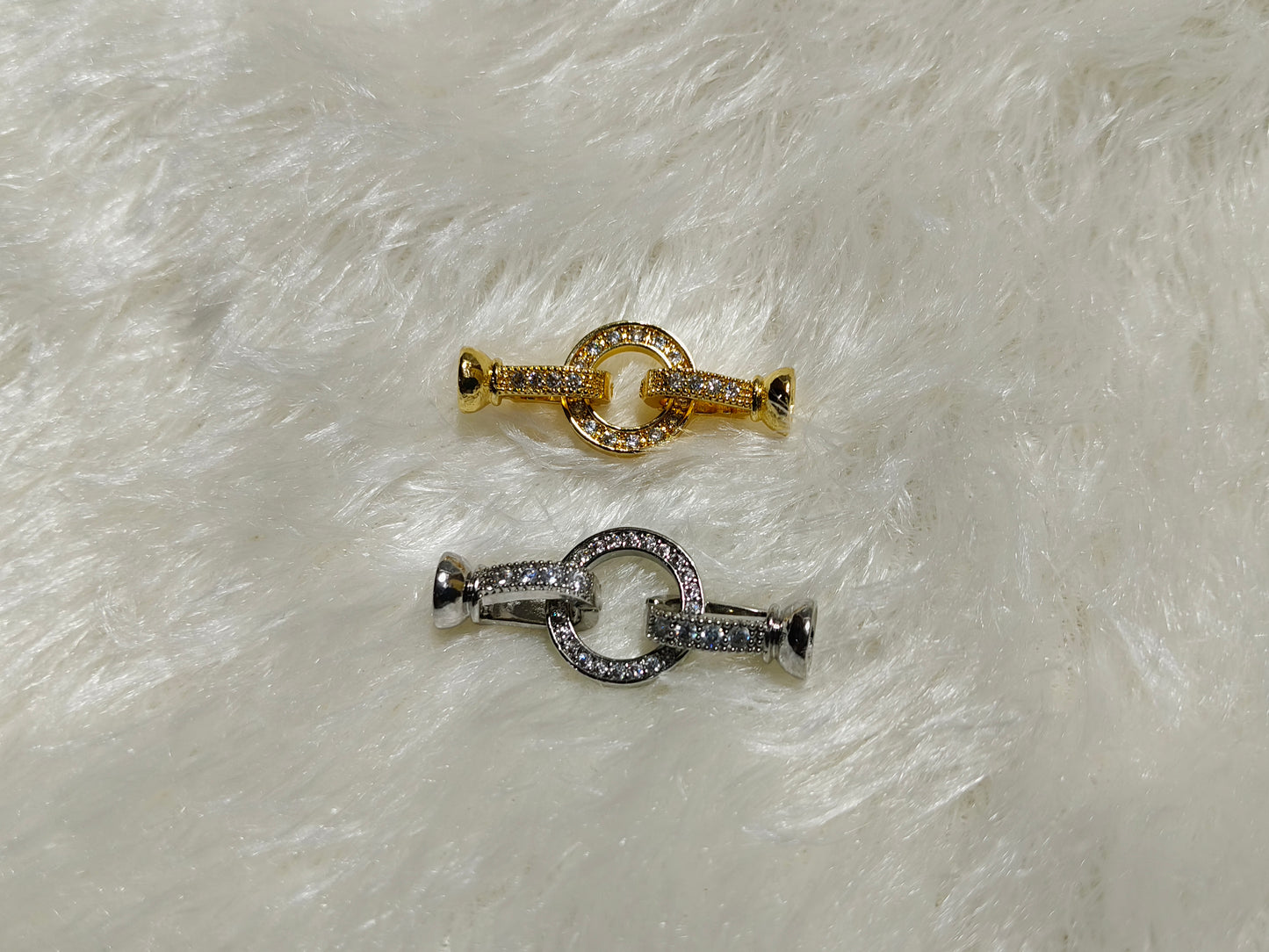 Sparkling Anti-Tarnish circle Charms - Gold & Silver Finish