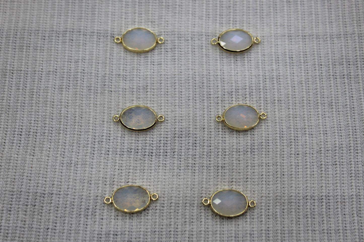 Connctor Oval White Opek Charms Anti Tarnish