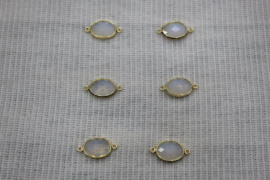 Connctor Oval White Opek  Charms Anti Tarnish