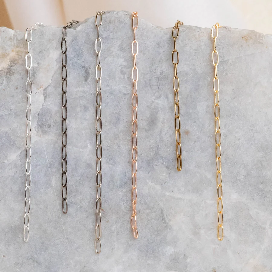 Golden Silvar rose gold and Nikil anti tarnish Chain size 4 mm