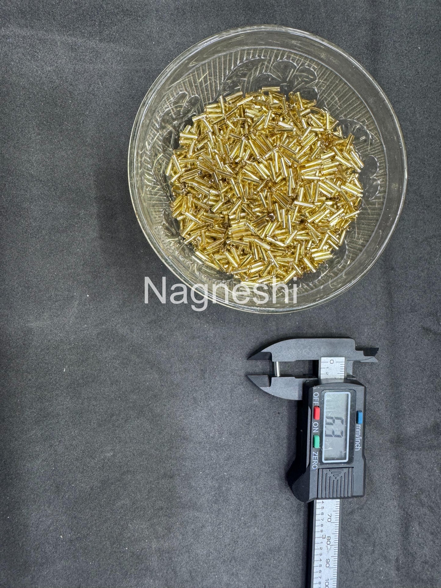 Glass Seed Beads pipe Gold