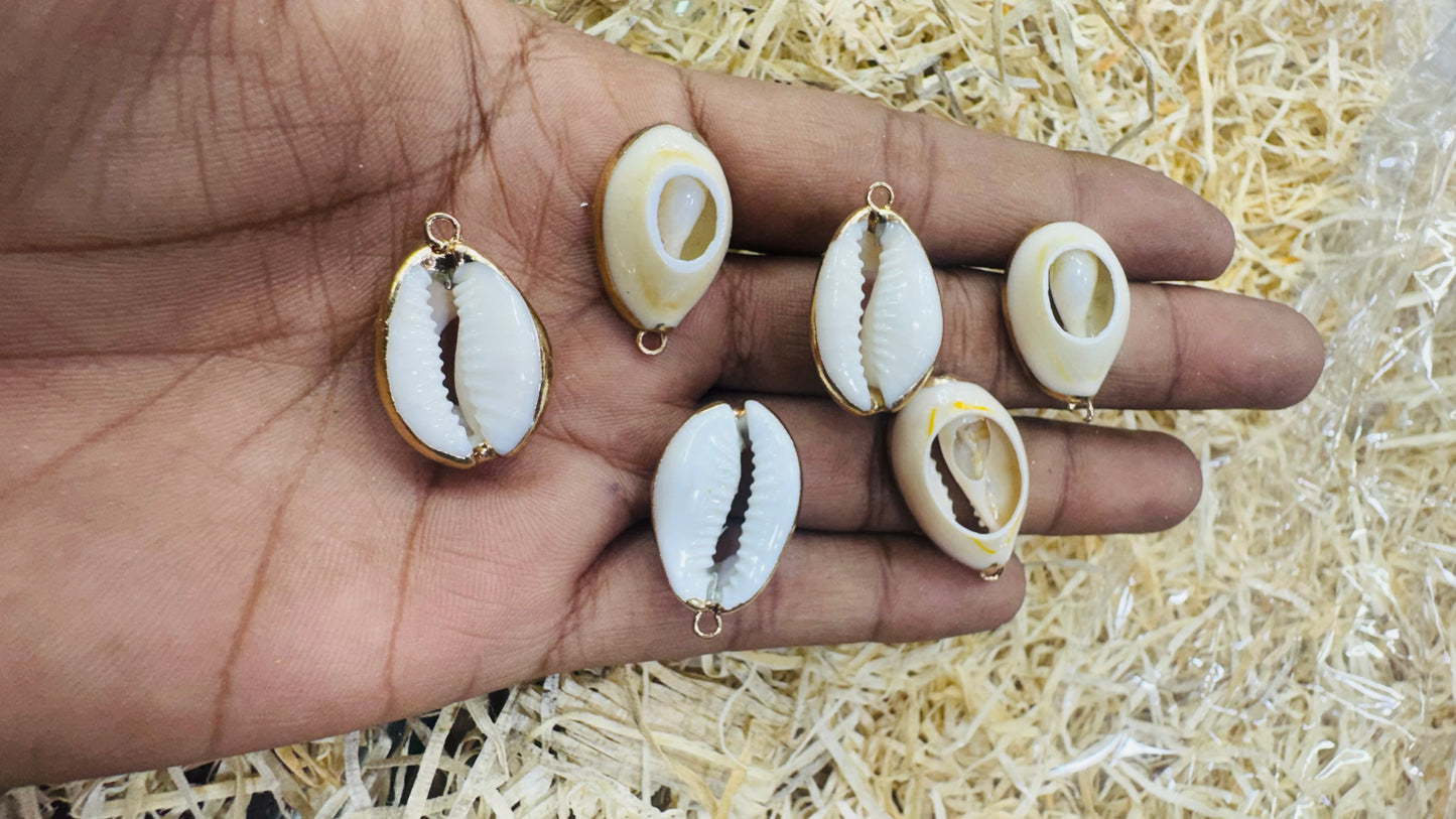 Gold Seashell, Natural Sea Shell Pendant