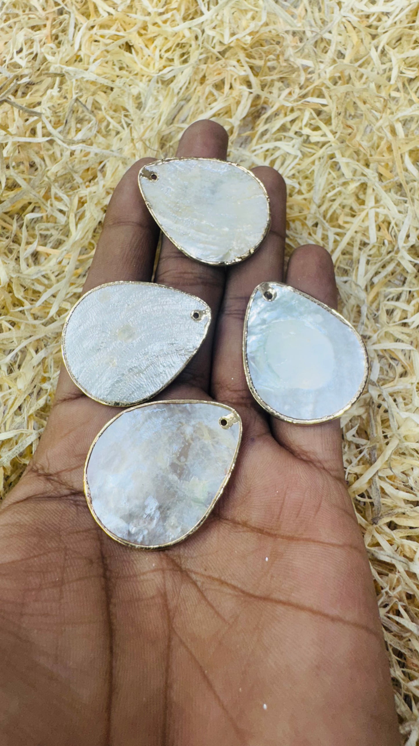 Gold Seashell, Natural Sea Shell Pendant
