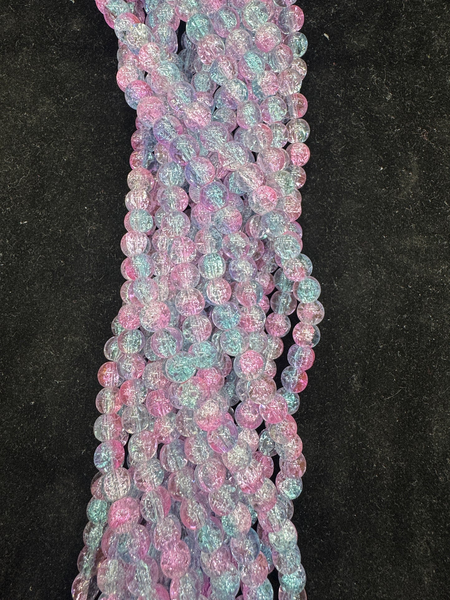 Crackle Glass Beads 8 Mm Round Two Tone Parpal