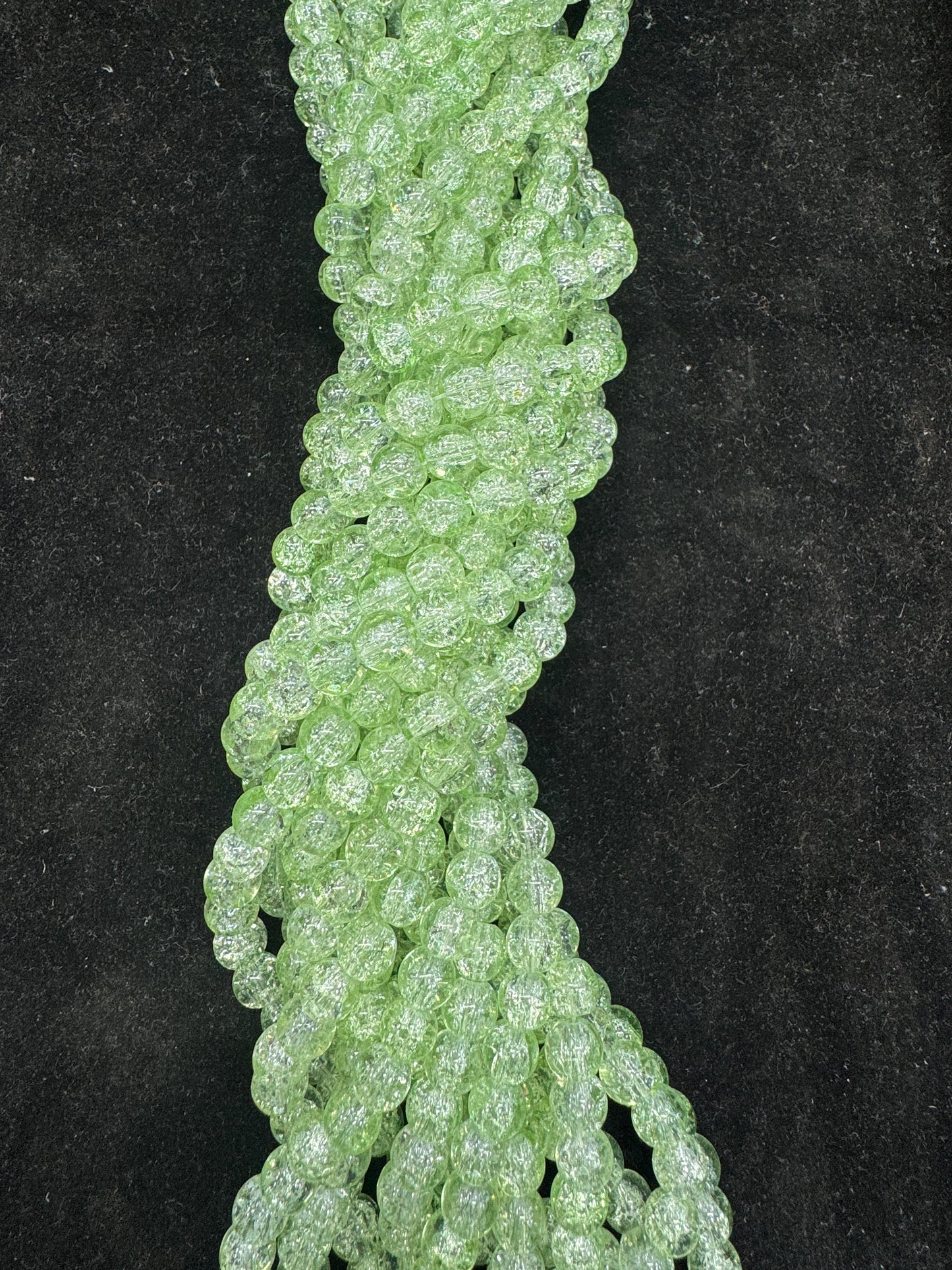 Crackle Glass Beads 8 Mm Mint Green