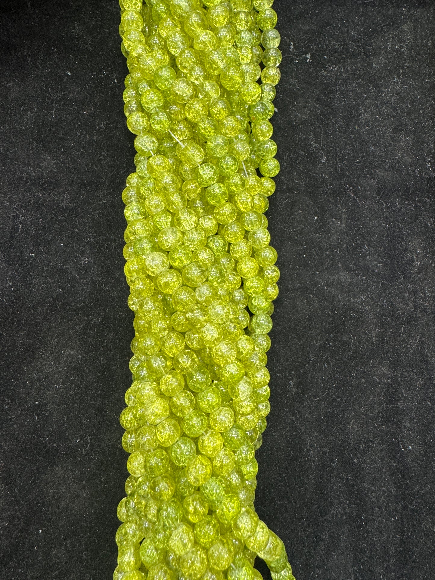 Crackle Glass Beads 8 mm Mehendi Color