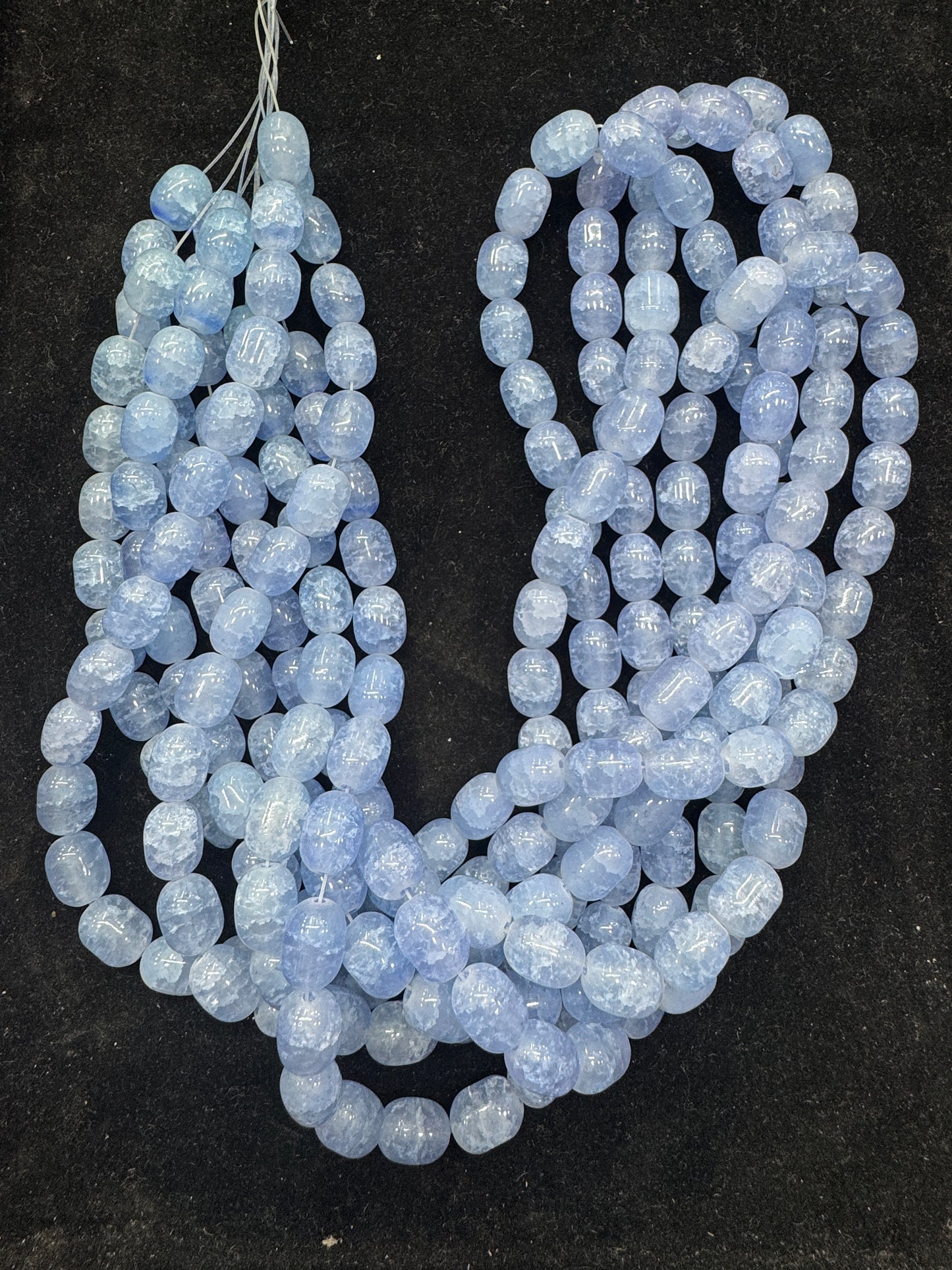 Crackle Oval Glass Beads 10@15 Mm