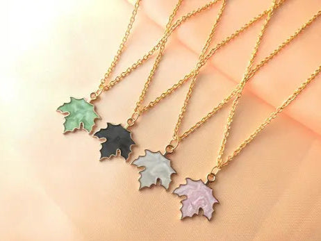 Metal Enamel Leaf Charms