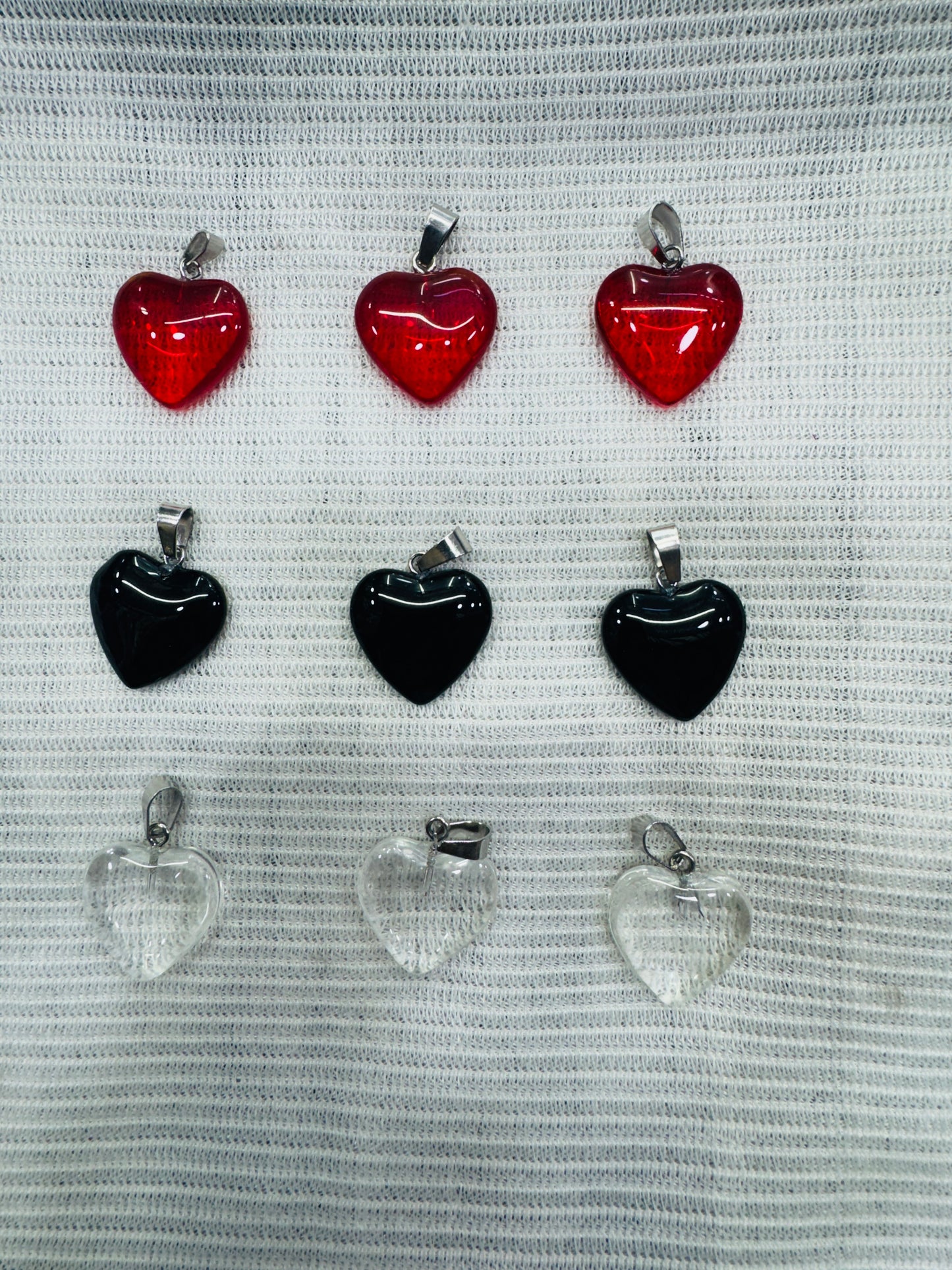 Glass Heart Charms 20 mm