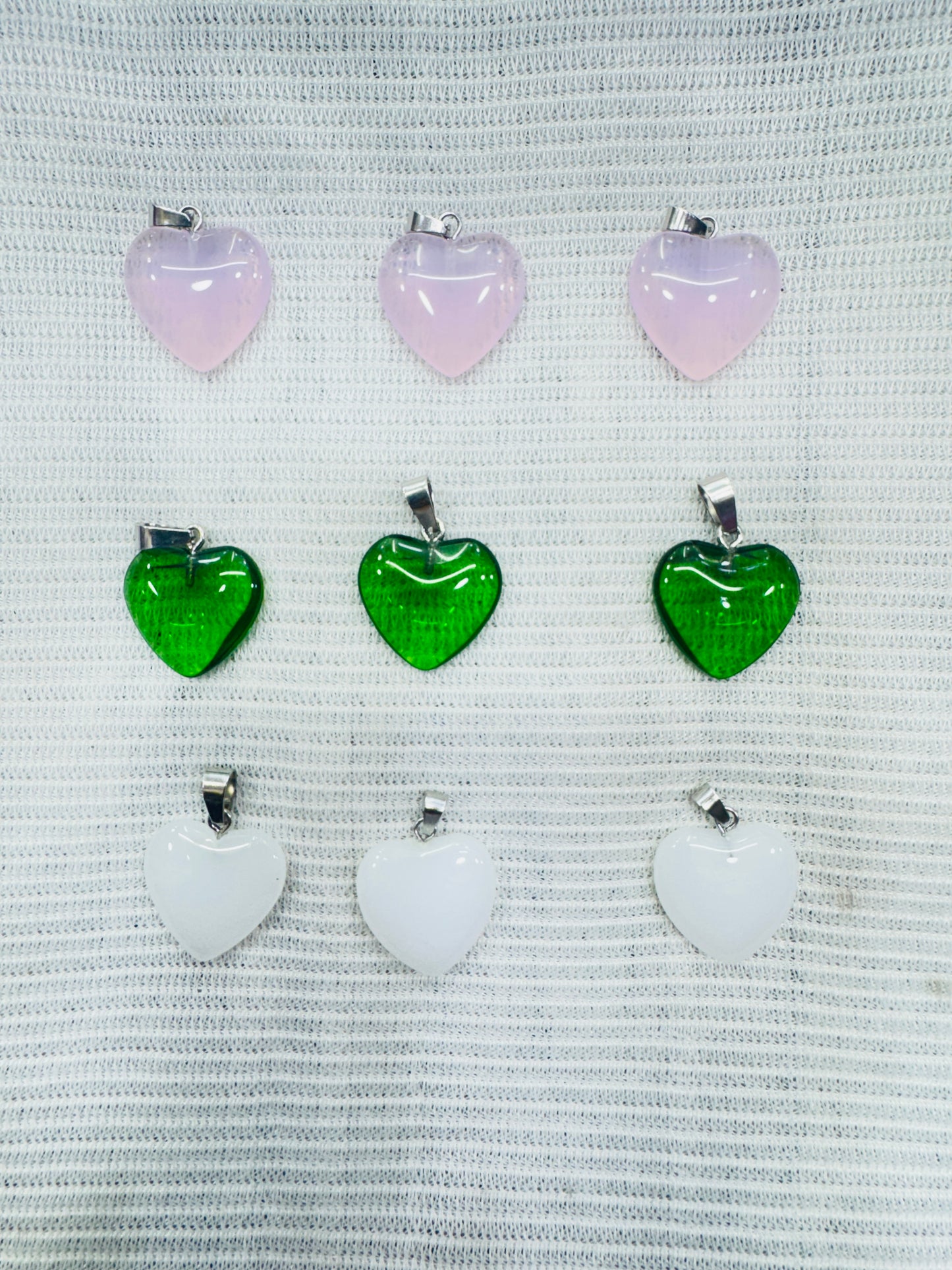 Glass Heart Charms 20 mm