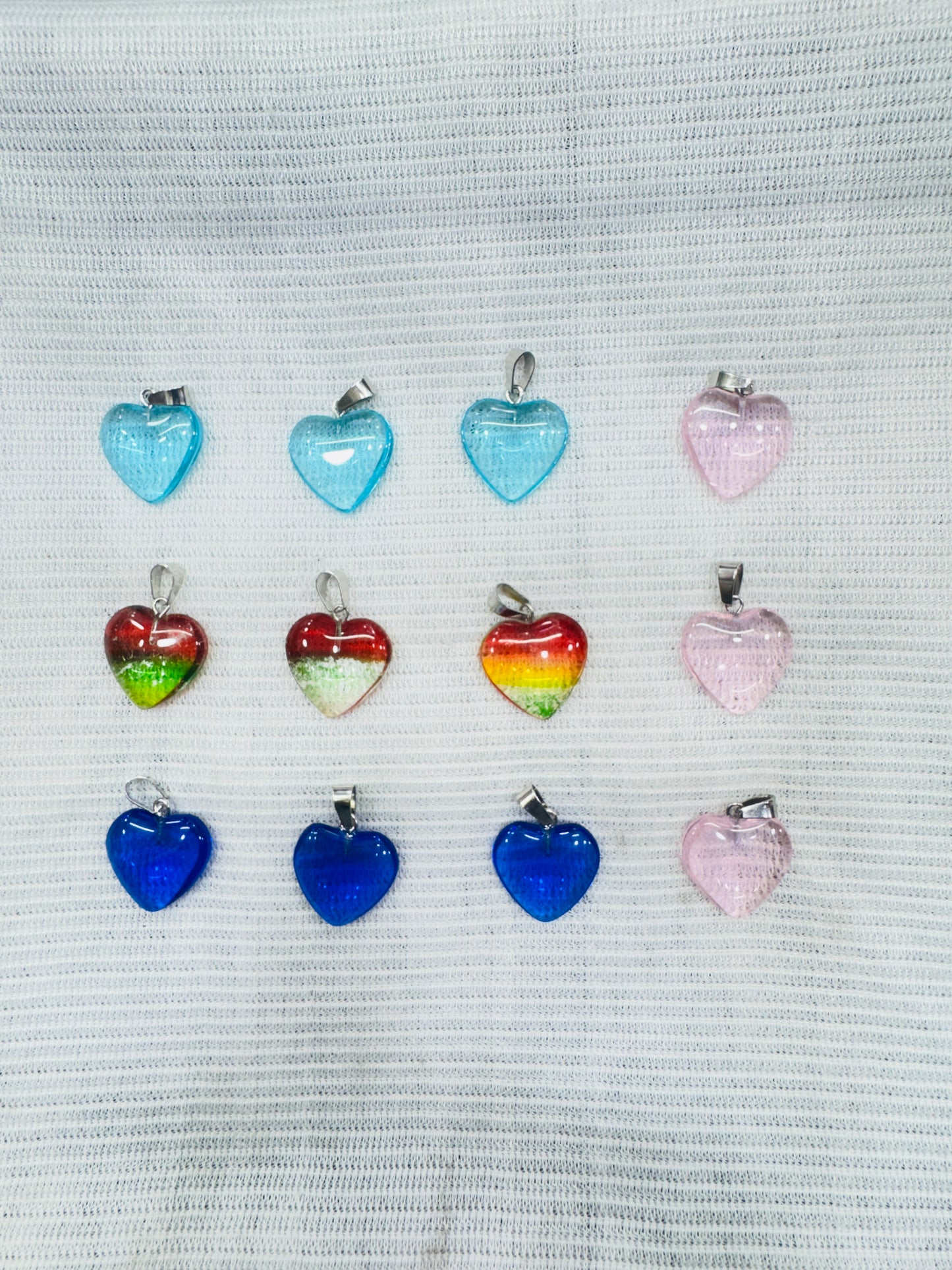 Glass Heart Charms 20 mm