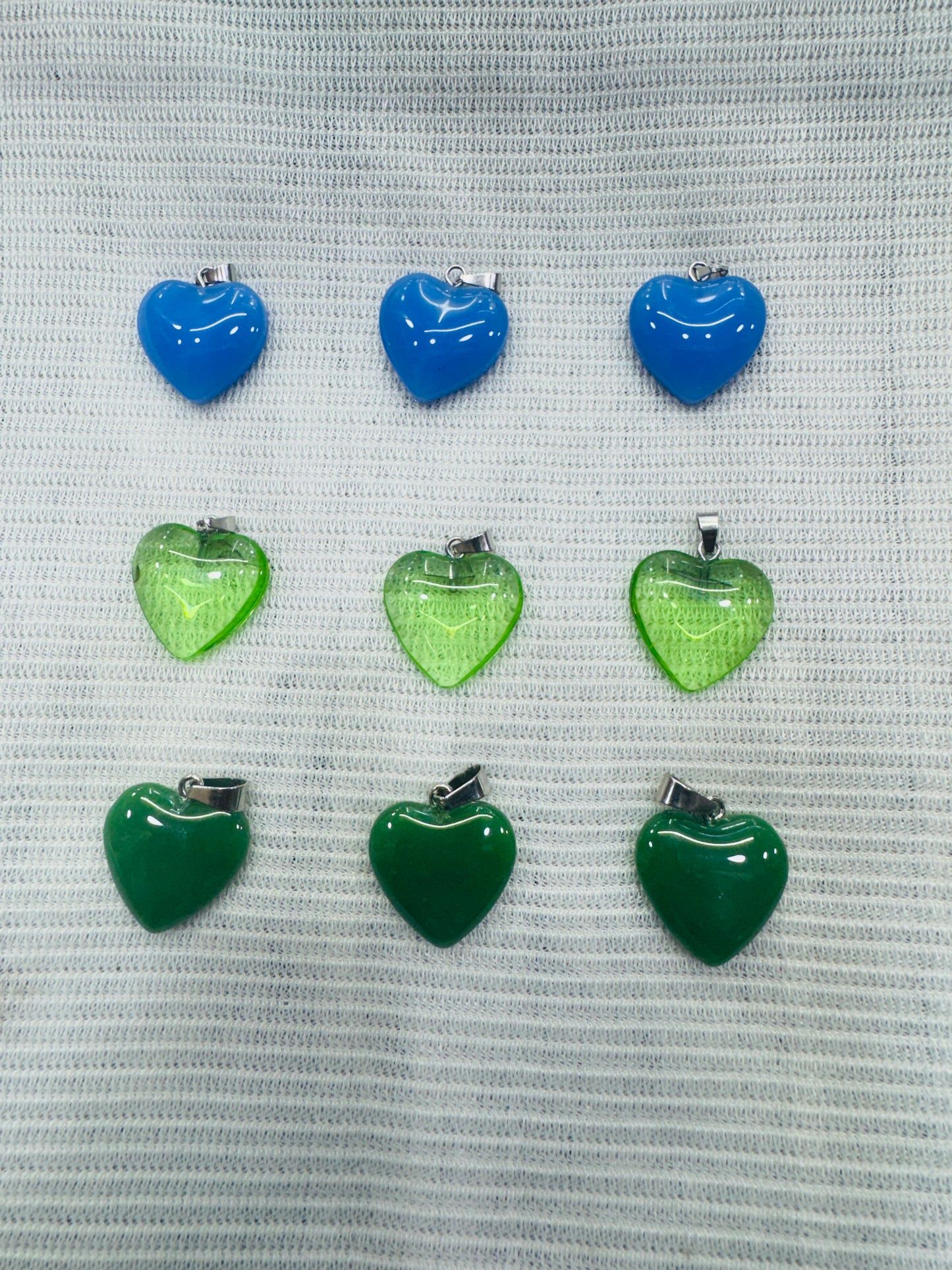 Glass Heart Charms 20 mm