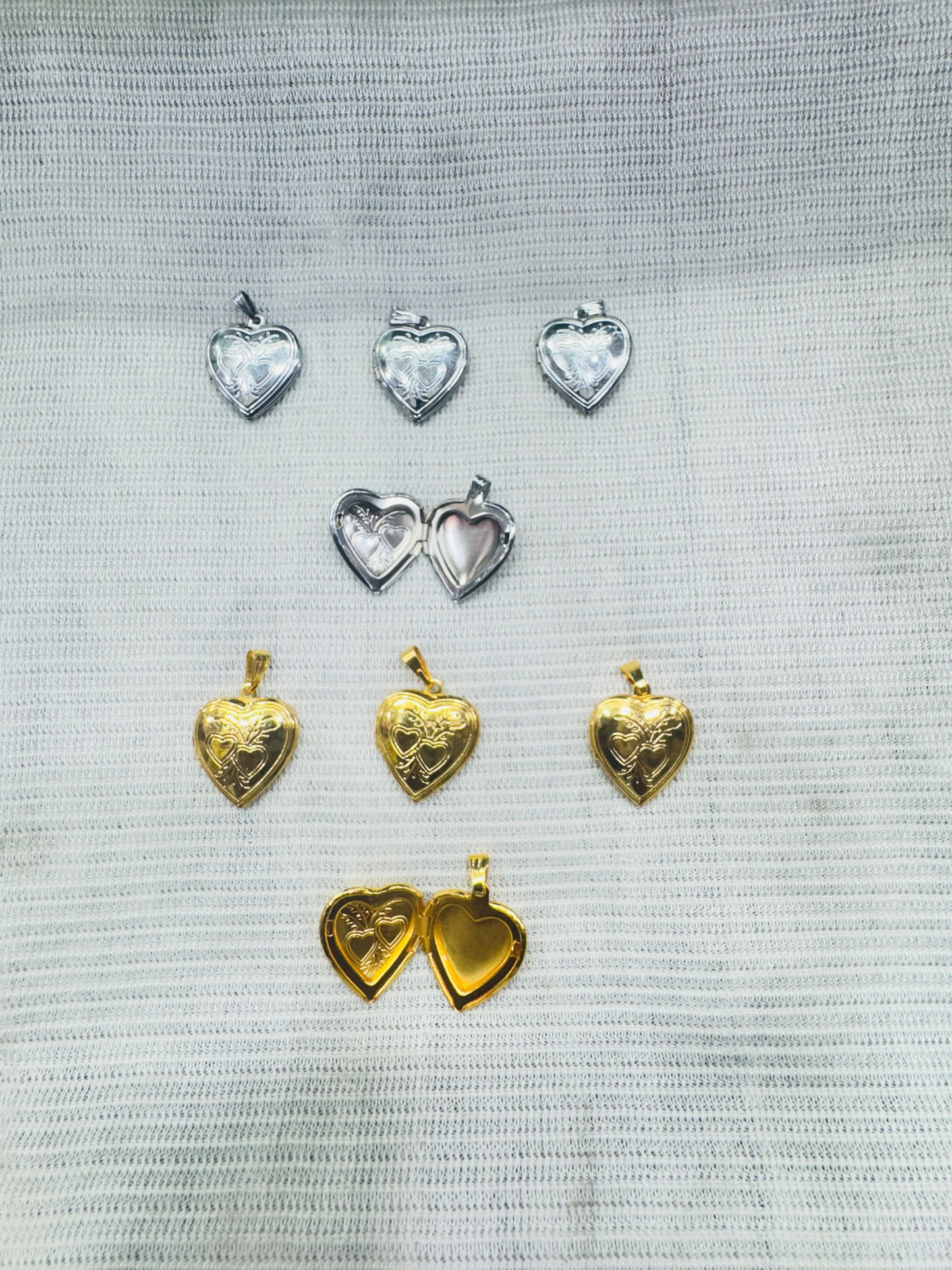 Metal Open Heart Charms
