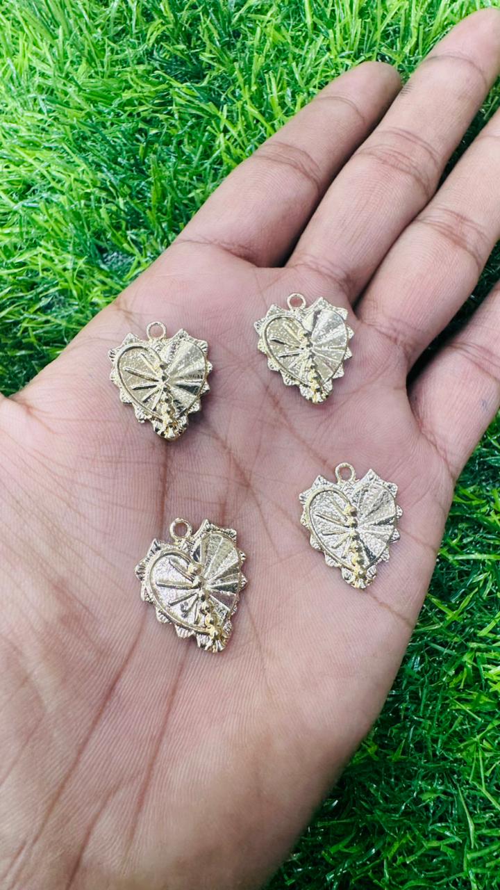 Gold Plated Leaf / Feather Charms (Textured) (Pack of 5)