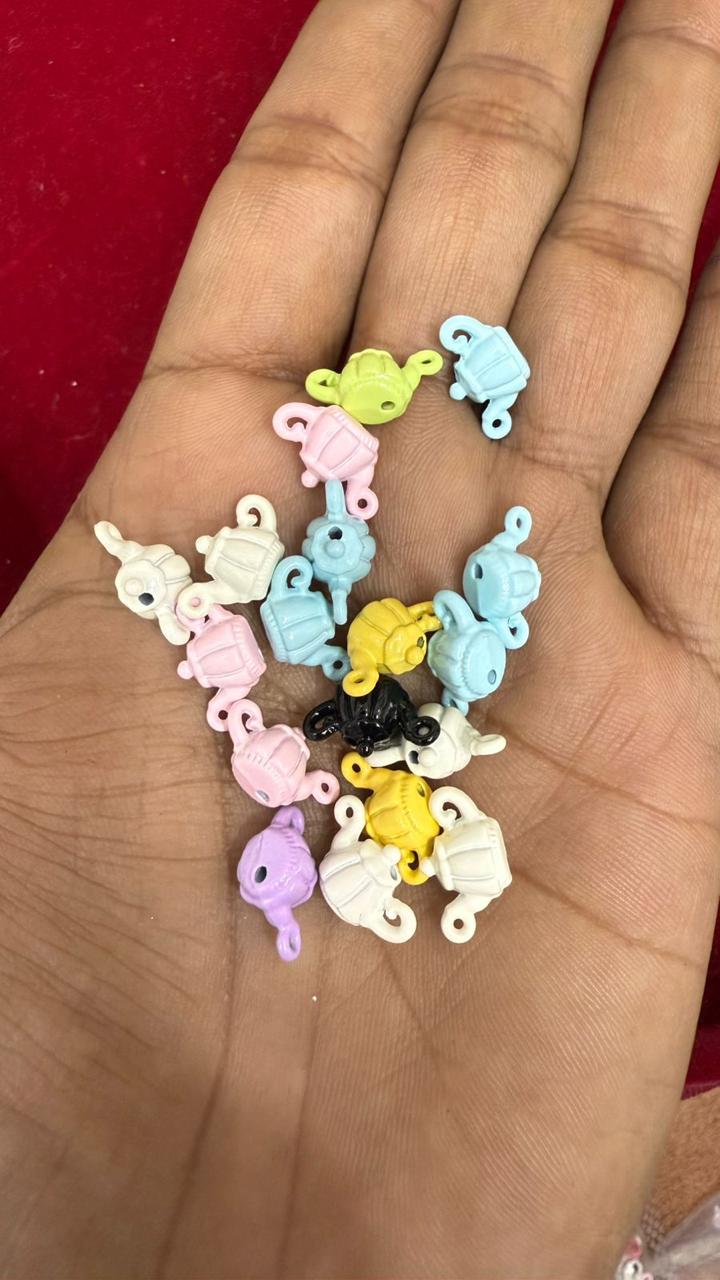 Mixed Pastel Teapot Charms (Pack of 10)
