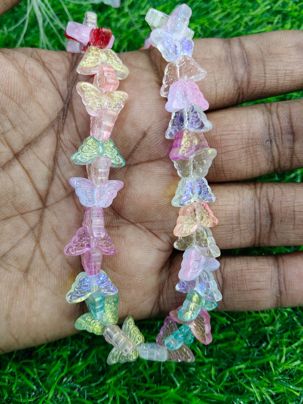 Multiocular Butterfly Glass Beads 10 MM – 2 Strings / 35 Beads Per String