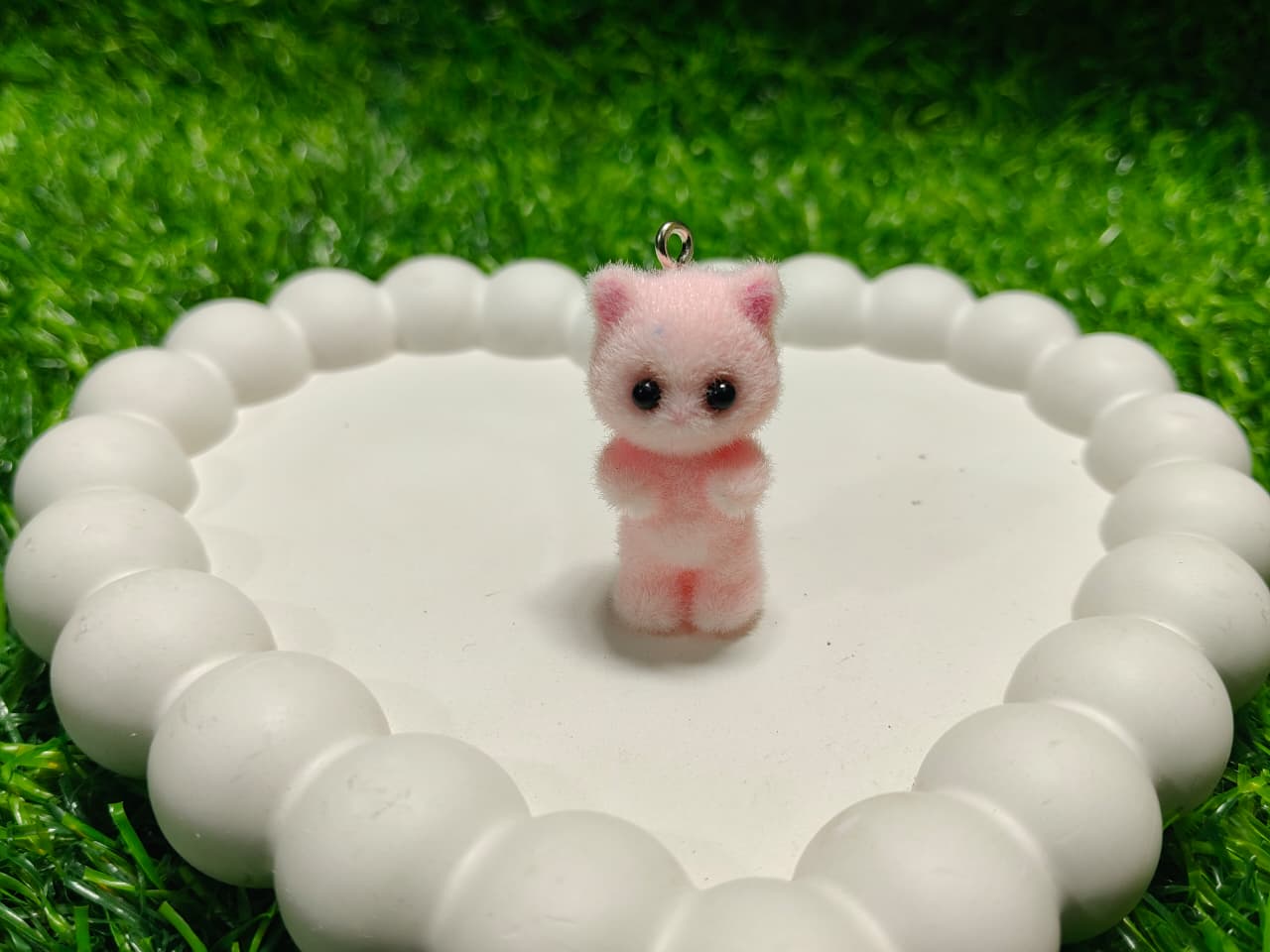 Velvet Cute Pink Cat Key Chain & Pendant 1 pec