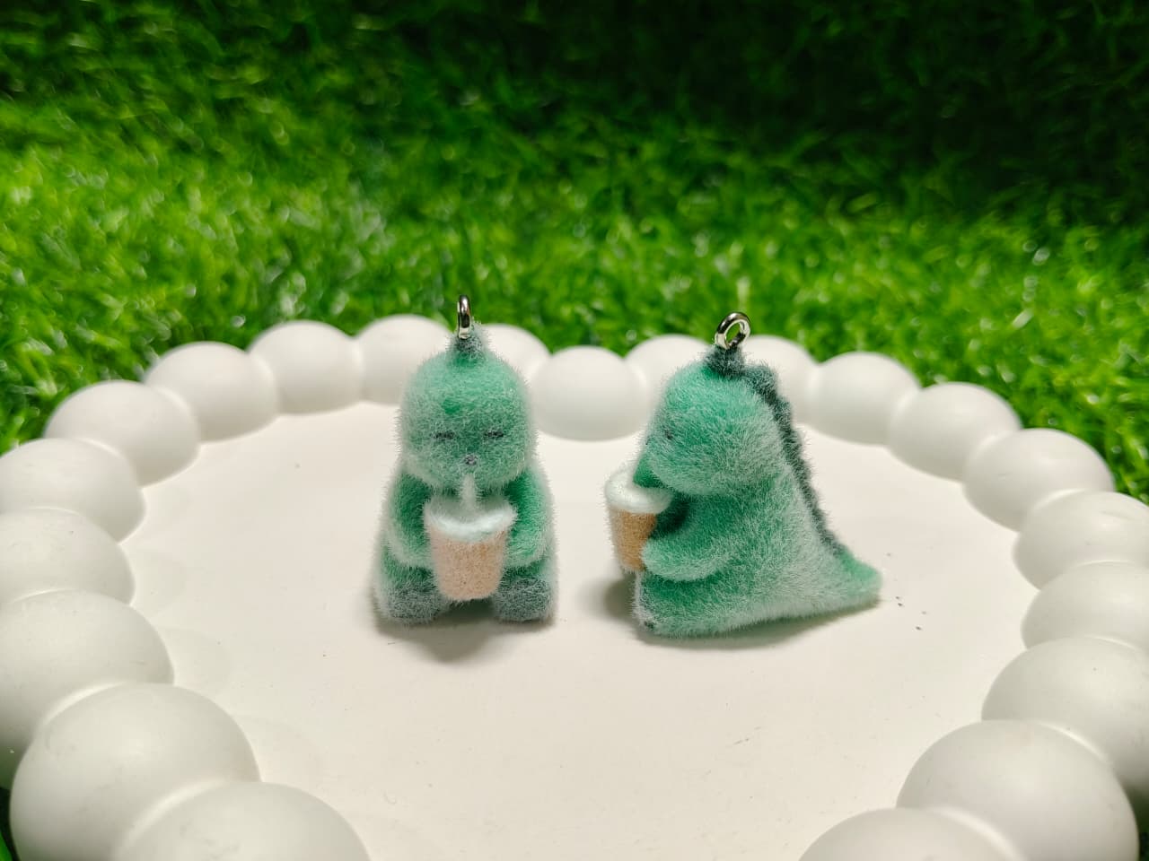 Boba Dino Velvet Keychain Pendants 1 pec