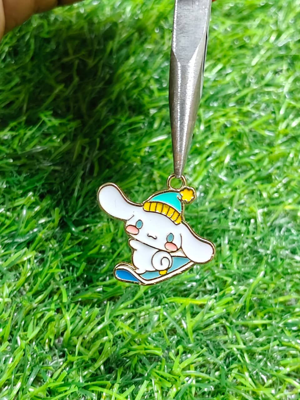 White Puppy Enamel Charm Metal Pendant for Jewelry Making