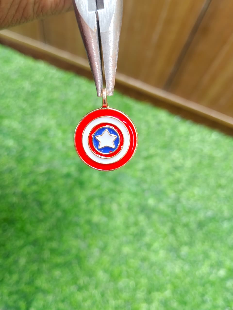 Captain America Shield Enamel Charm Metal Pendant for Jewelry Making