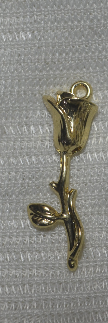 Anti-Tarnish 3D Rose charm - Available in Gold & Silver