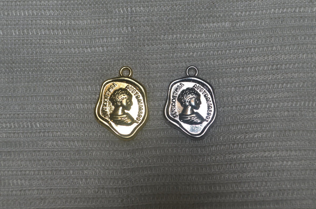 Anti-Tarnish Coin charm - Available in Gold & Silver