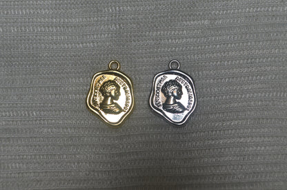 Anti-Tarnish Coin charm - Available in Gold & Silver