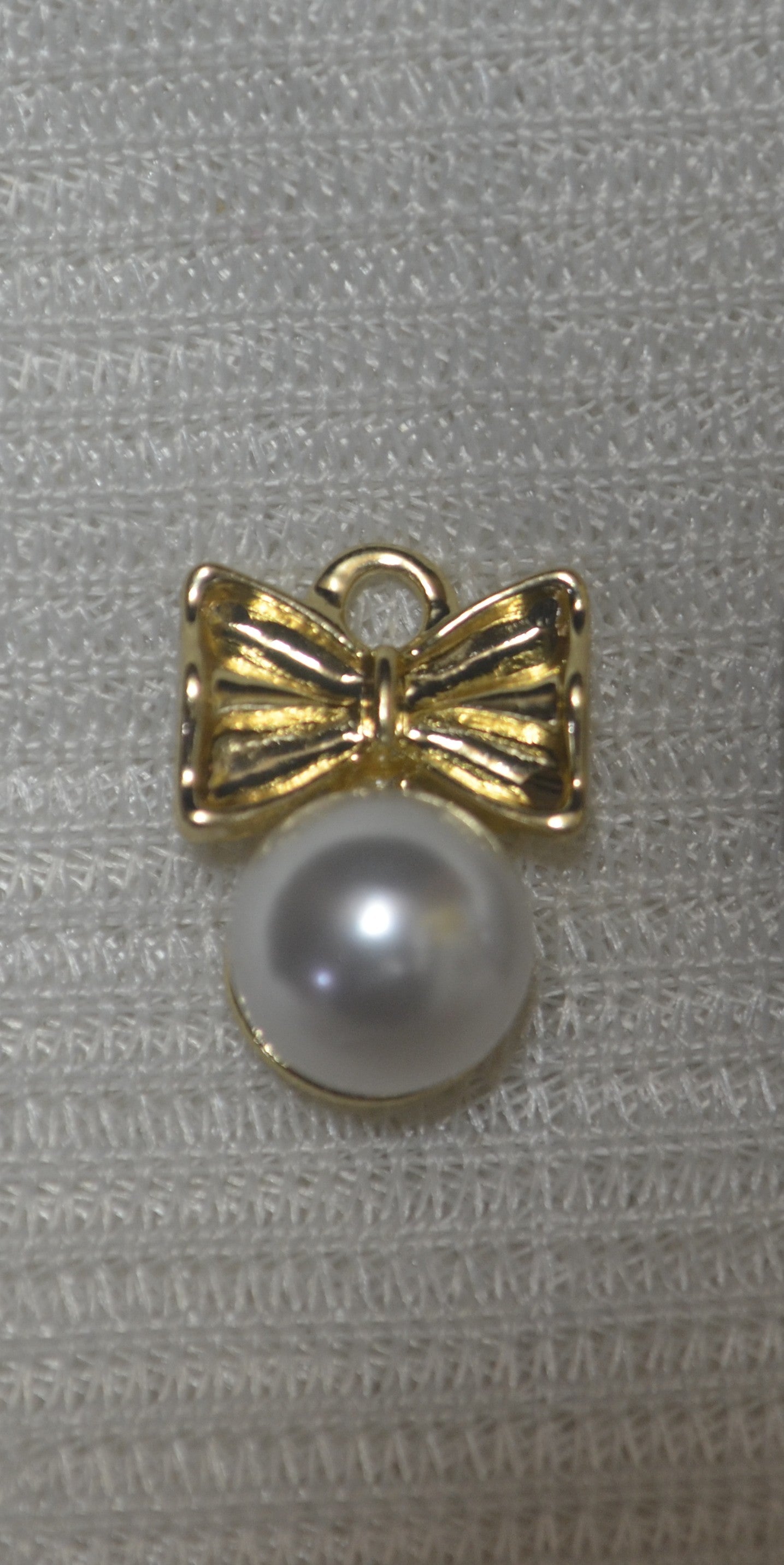 Anti-Tarnish small bow with pearl charm - Available in Gold & Silver