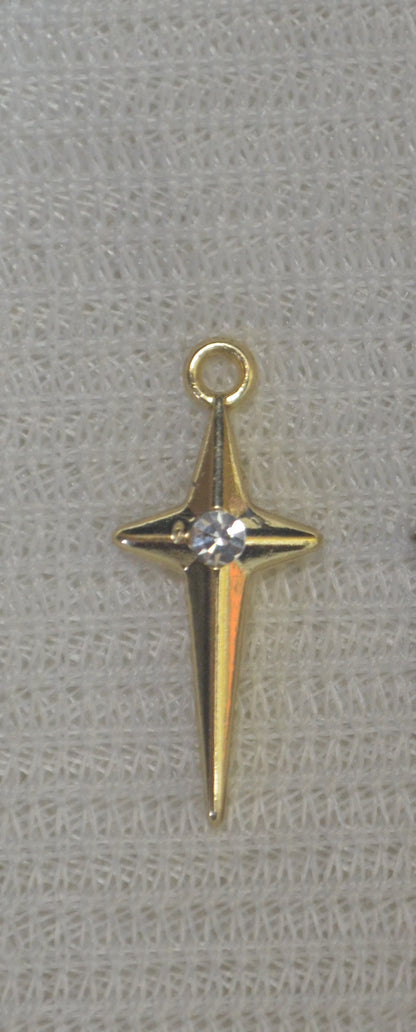 Anti-Tarnish Small Cross Charm - Available in Gold & Silver